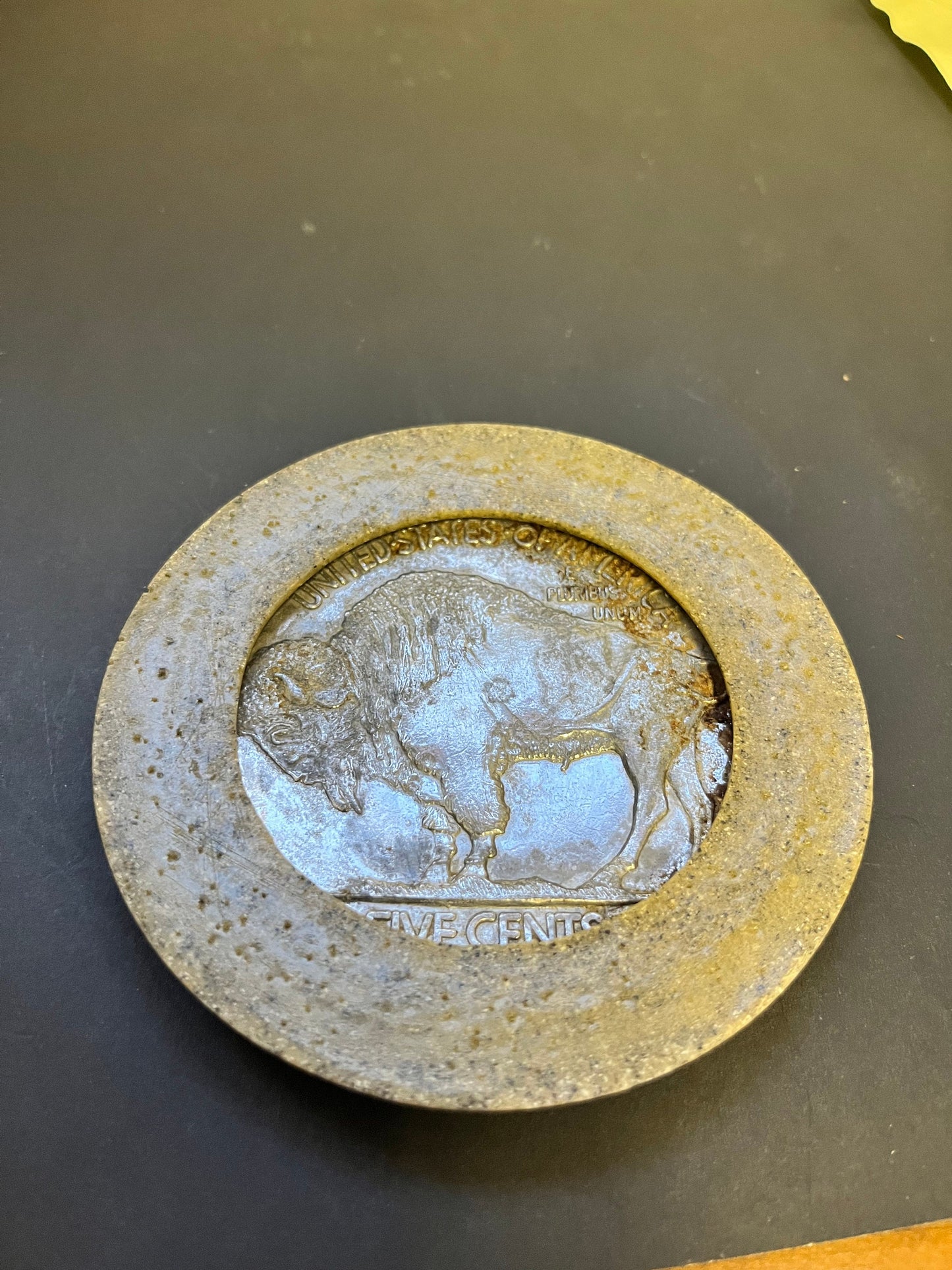 Ridiculously cool 5 inch American liberty 1913 buffalo nickel plaque or coaster  Cool detail and great look and a perfect gift