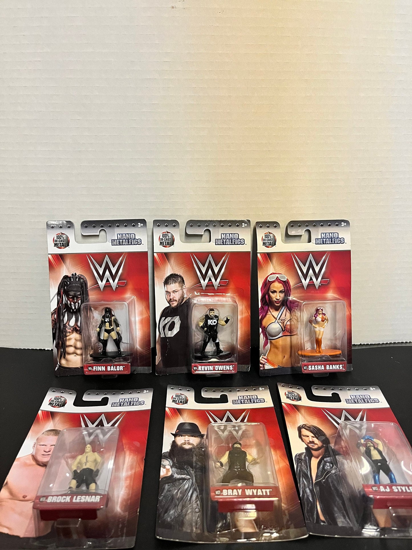 Fabulous set of six WWE metal diecast figures of current popular stars in original packets - wwe  wresting  super gift or collector