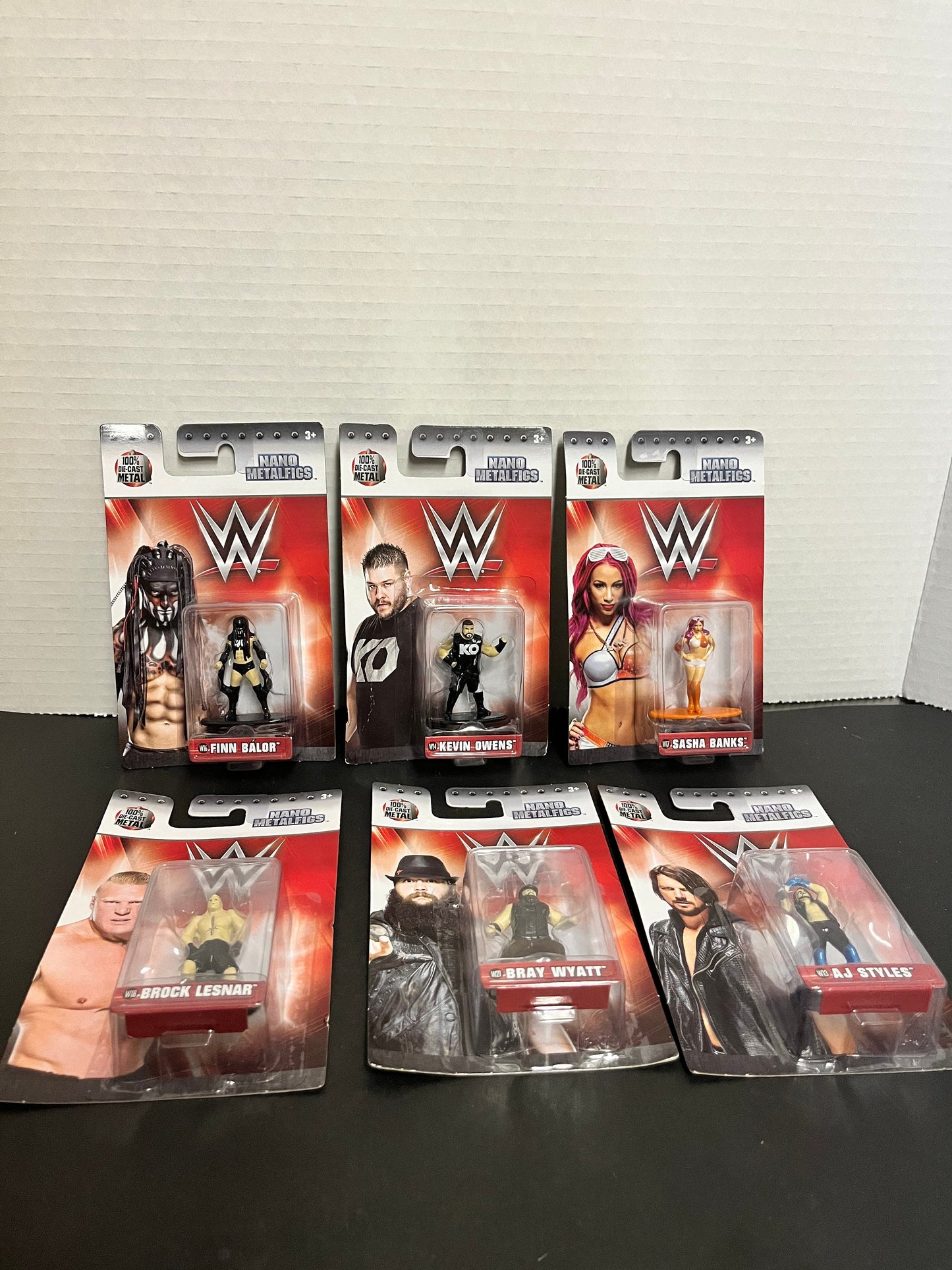 Fabulous set of six WWE metal diecast figures of current popular stars in original packets - wwe  wresting  super gift or collector