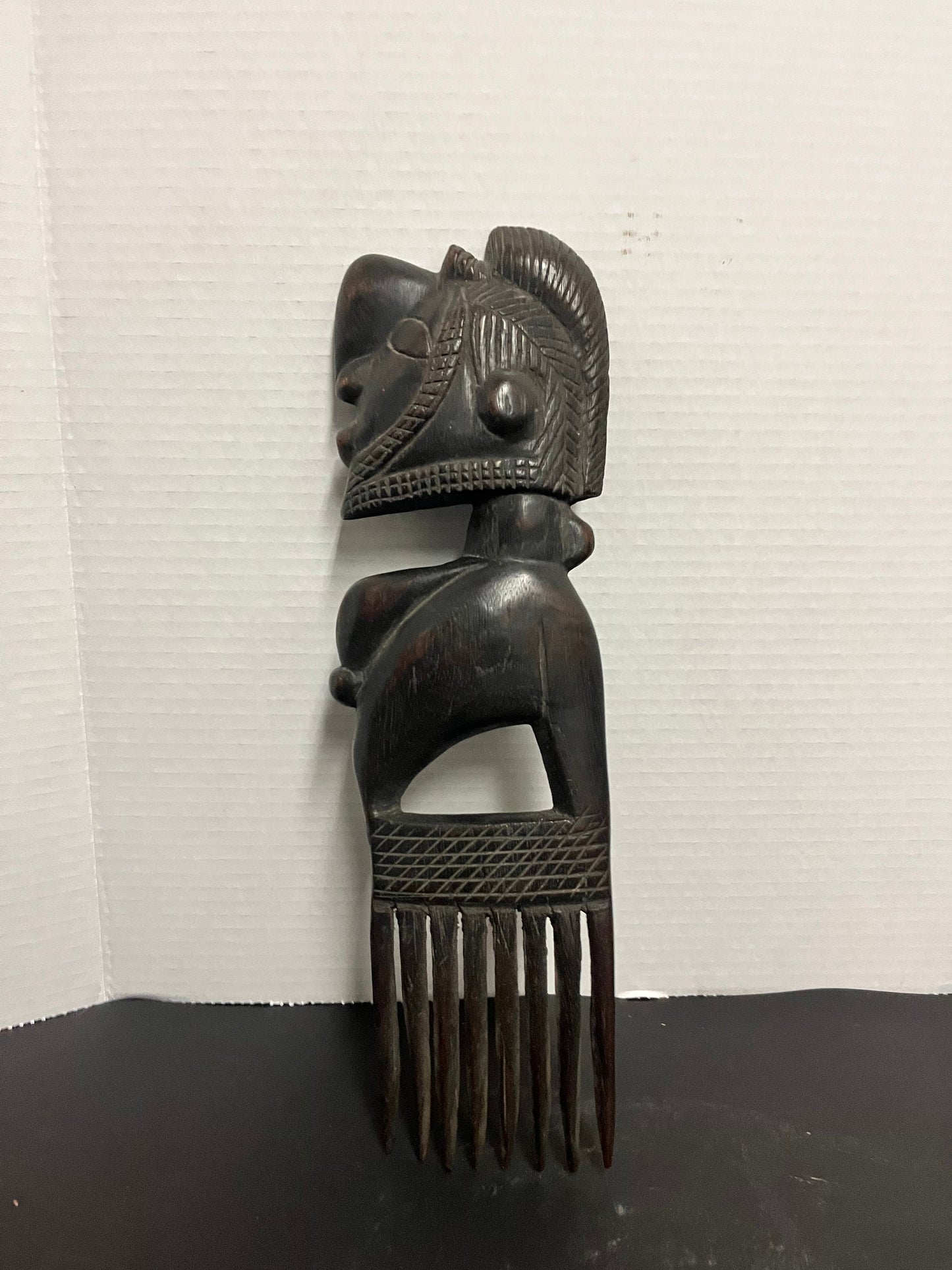 Absolutely fabulous antique museum quality 13 inch African Ashanti hand carved, possibly ceremonial comb -one of a kind piece  wow