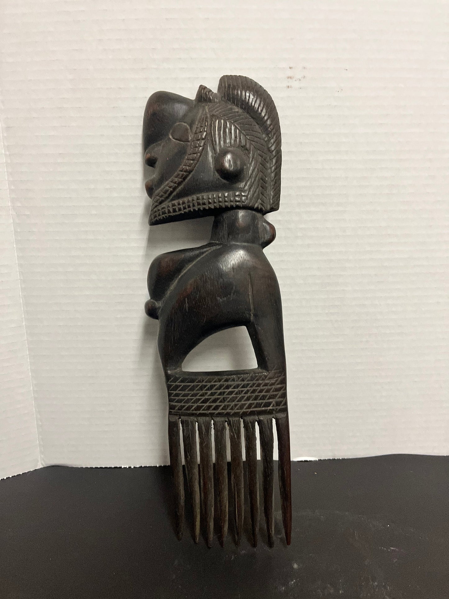 Absolutely fabulous antique museum quality 13 inch African Ashanti hand carved, possibly ceremonial comb -one of a kind piece  wow