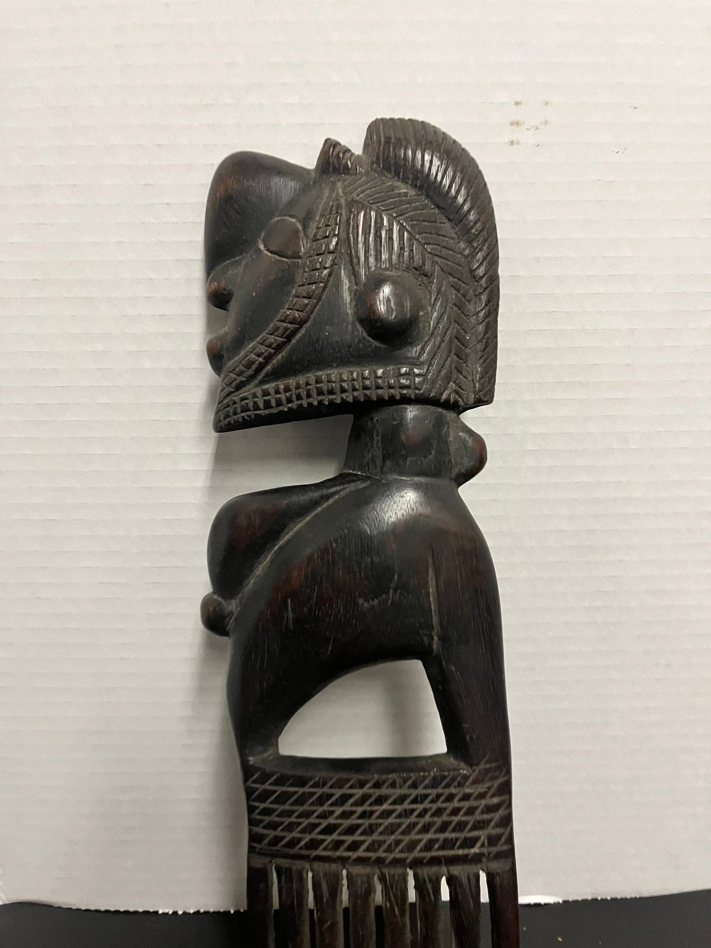 Absolutely fabulous antique museum quality 13 inch African Ashanti hand carved, possibly ceremonial comb -one of a kind piece  wow