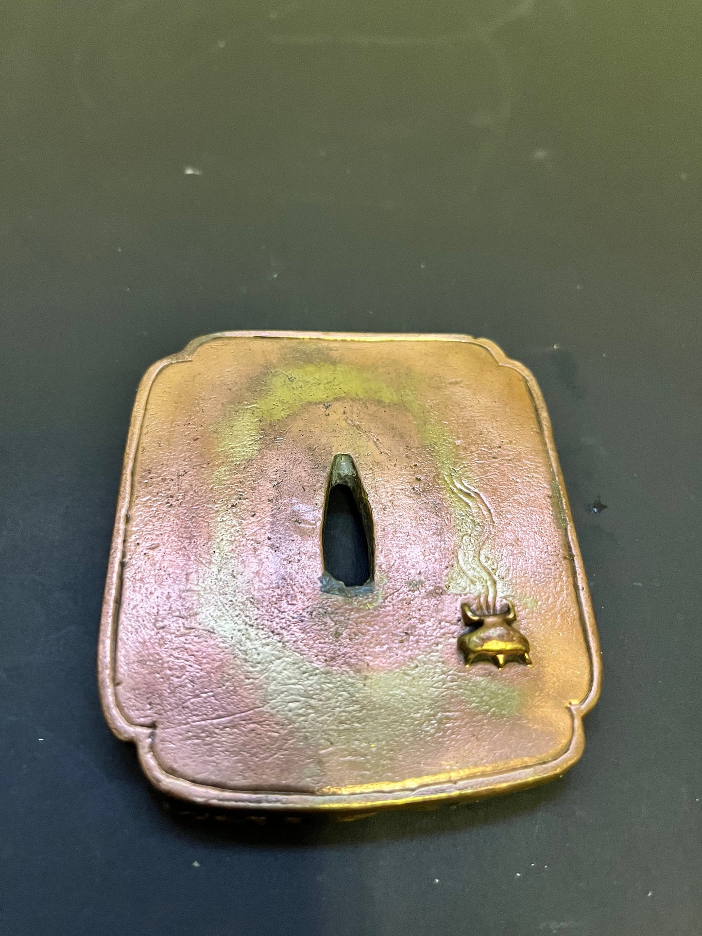 Antique Japanese tsuba - one of a kind of museum, quality bronze and gilded  minor wear an amazing detail, and came from Japanese estate