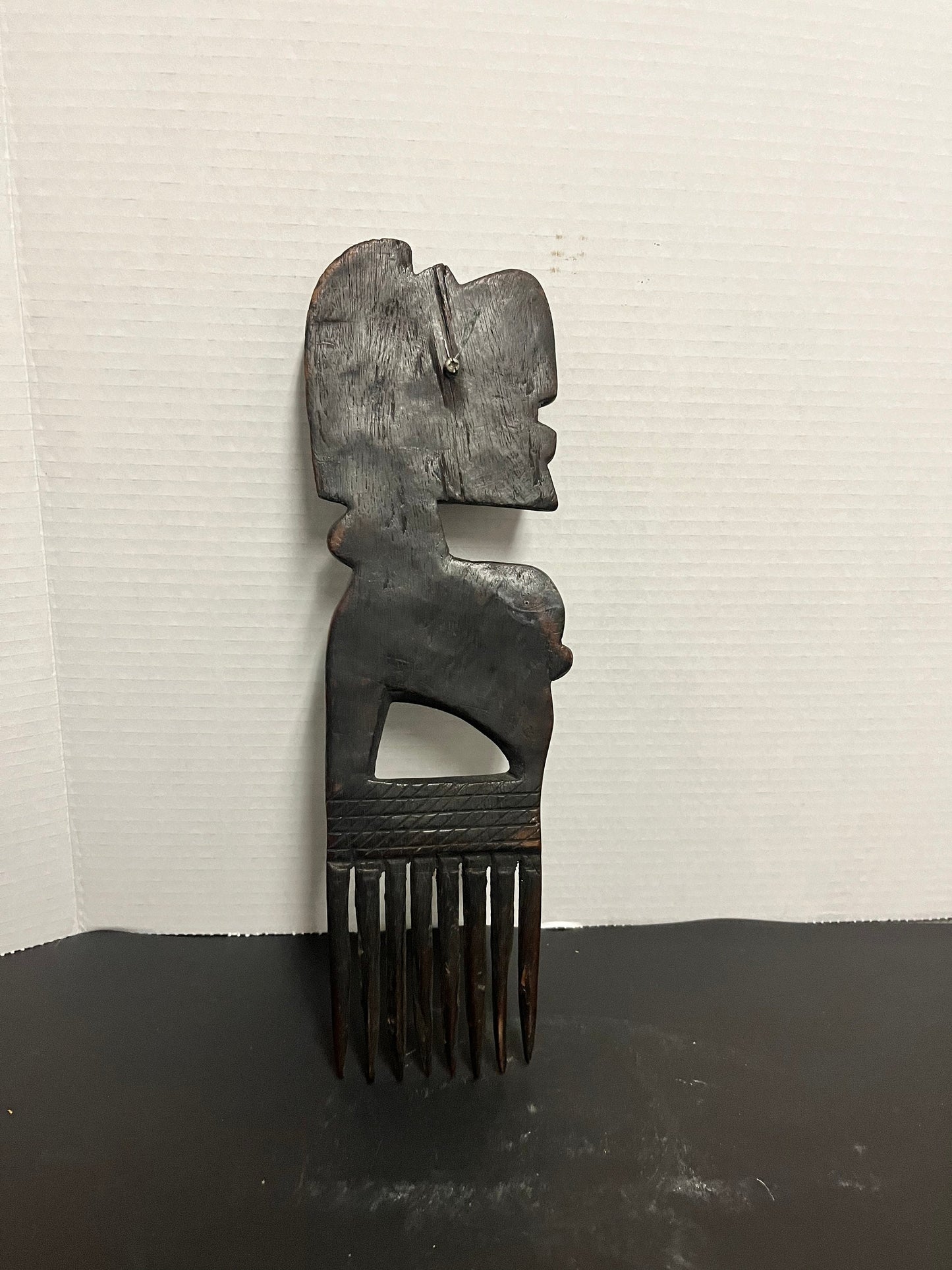 Absolutely fabulous antique museum quality 13 inch African Ashanti hand carved, possibly ceremonial comb -one of a kind piece  wow