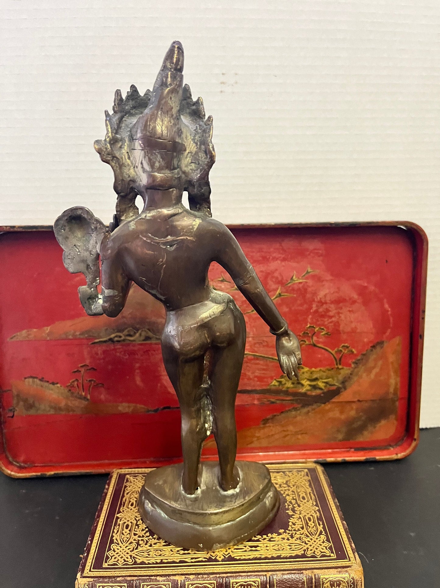 11 inch tall Thai well casted 19 th century snake charmer bronze woman  great patina and beautiful look  wow wow