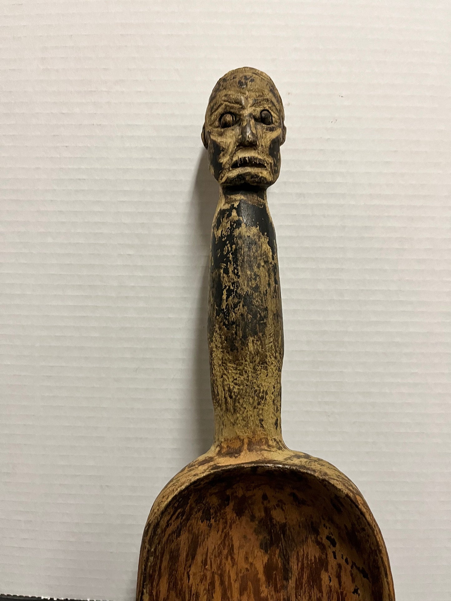 13 x 5 rare, oceanic tribal signed ceremonial spoon  1909  wowzers  wonderful patina in used antique condition  museum tribal piece