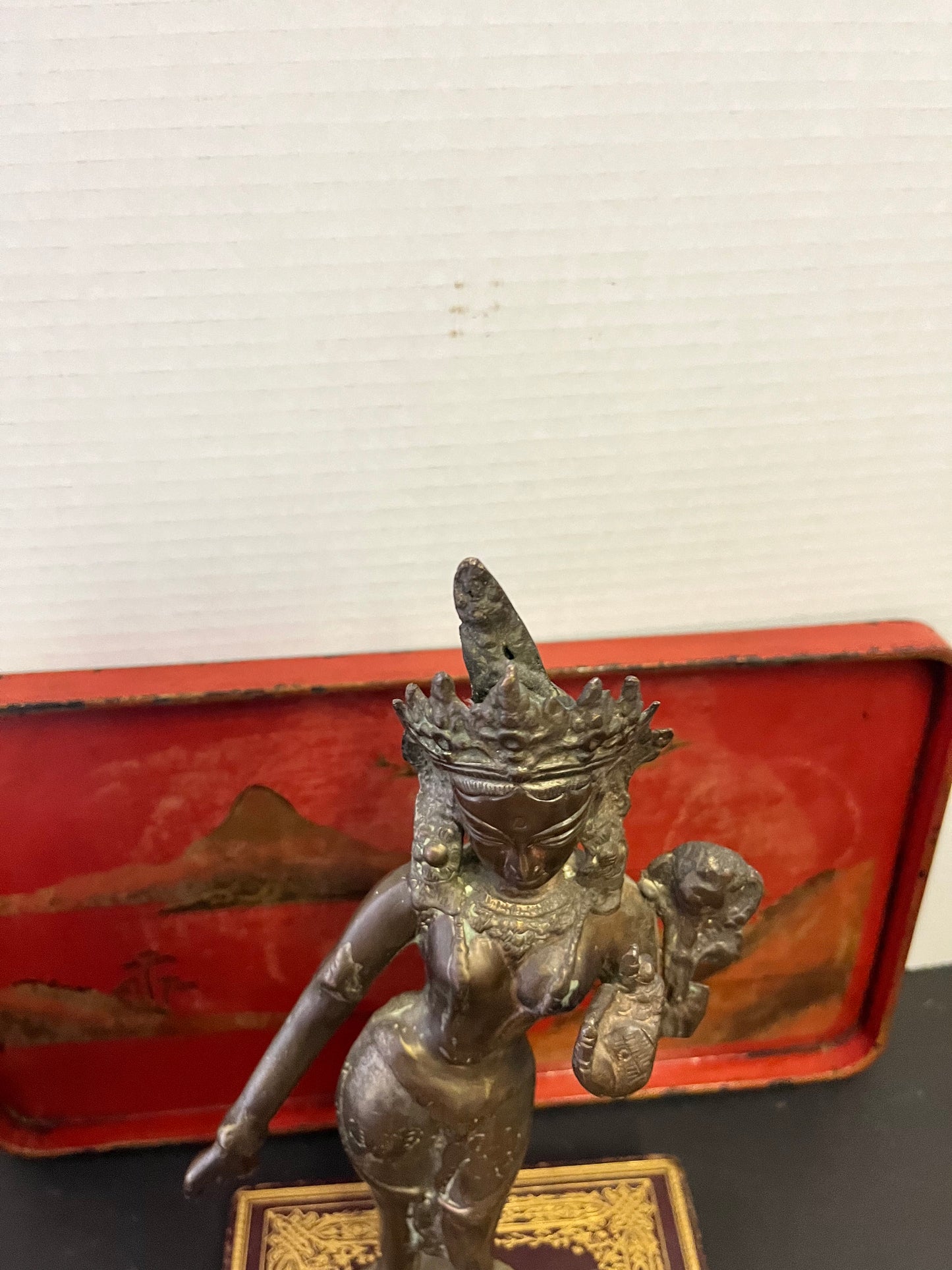 11 inch tall Thai well casted 19 th century snake charmer bronze woman  great patina and beautiful look  wow wow