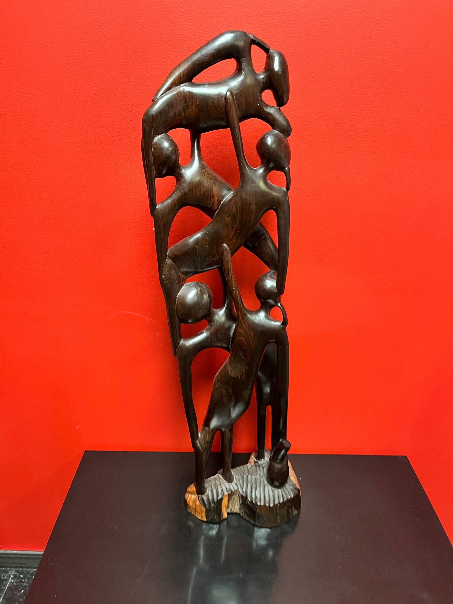 Rare 34 inch tall absolutely fantastic Makondi abstract  ebony wood statue  mint condition, vintage African beauty  truly a museum piece