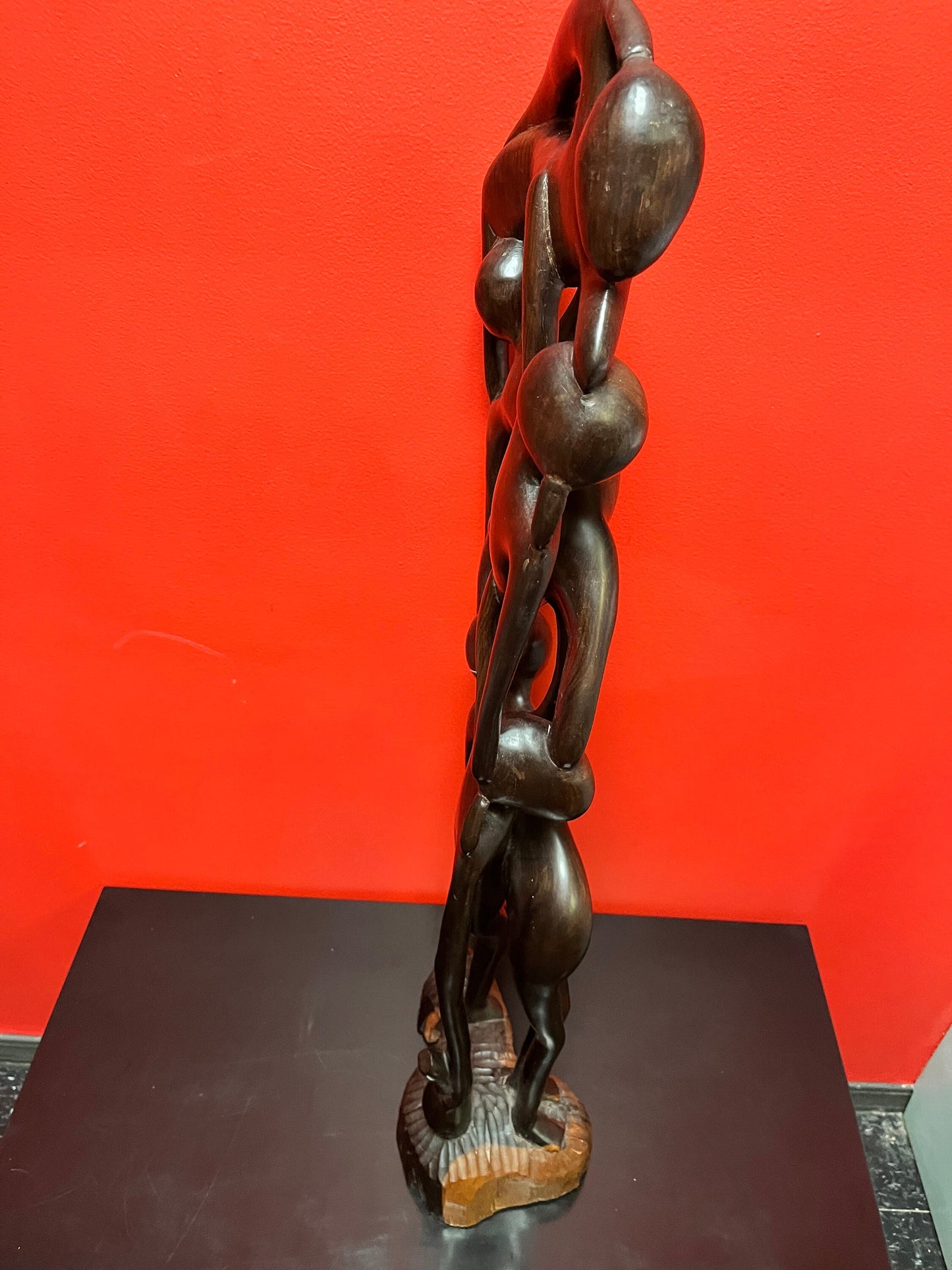 Rare 34 inch tall absolutely fantastic Makondi abstract  ebony wood statue  mint condition, vintage African beauty  truly a museum piece