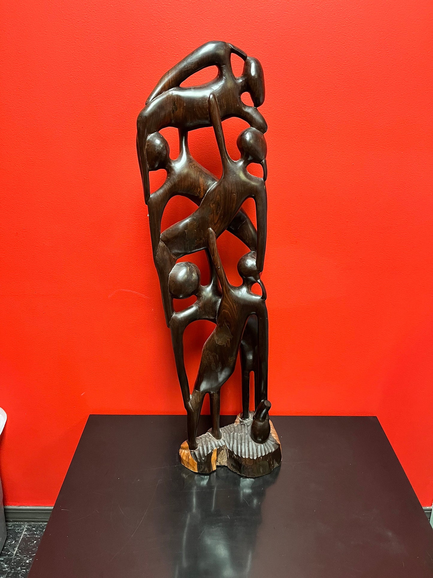 Rare 34 inch tall absolutely fantastic Makondi abstract  ebony wood statue  mint condition, vintage African beauty  truly a museum piece