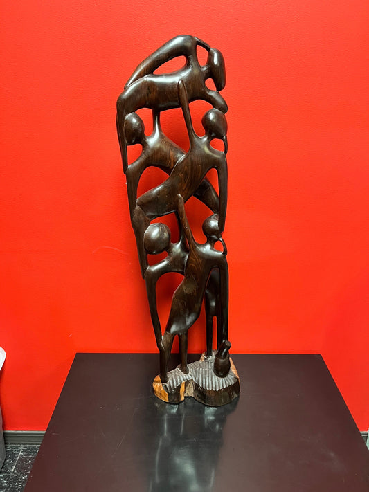 Rare 34 inch tall absolutely fantastic Makondi abstract  ebony wood statue  mint condition, vintage African beauty  truly a museum piece