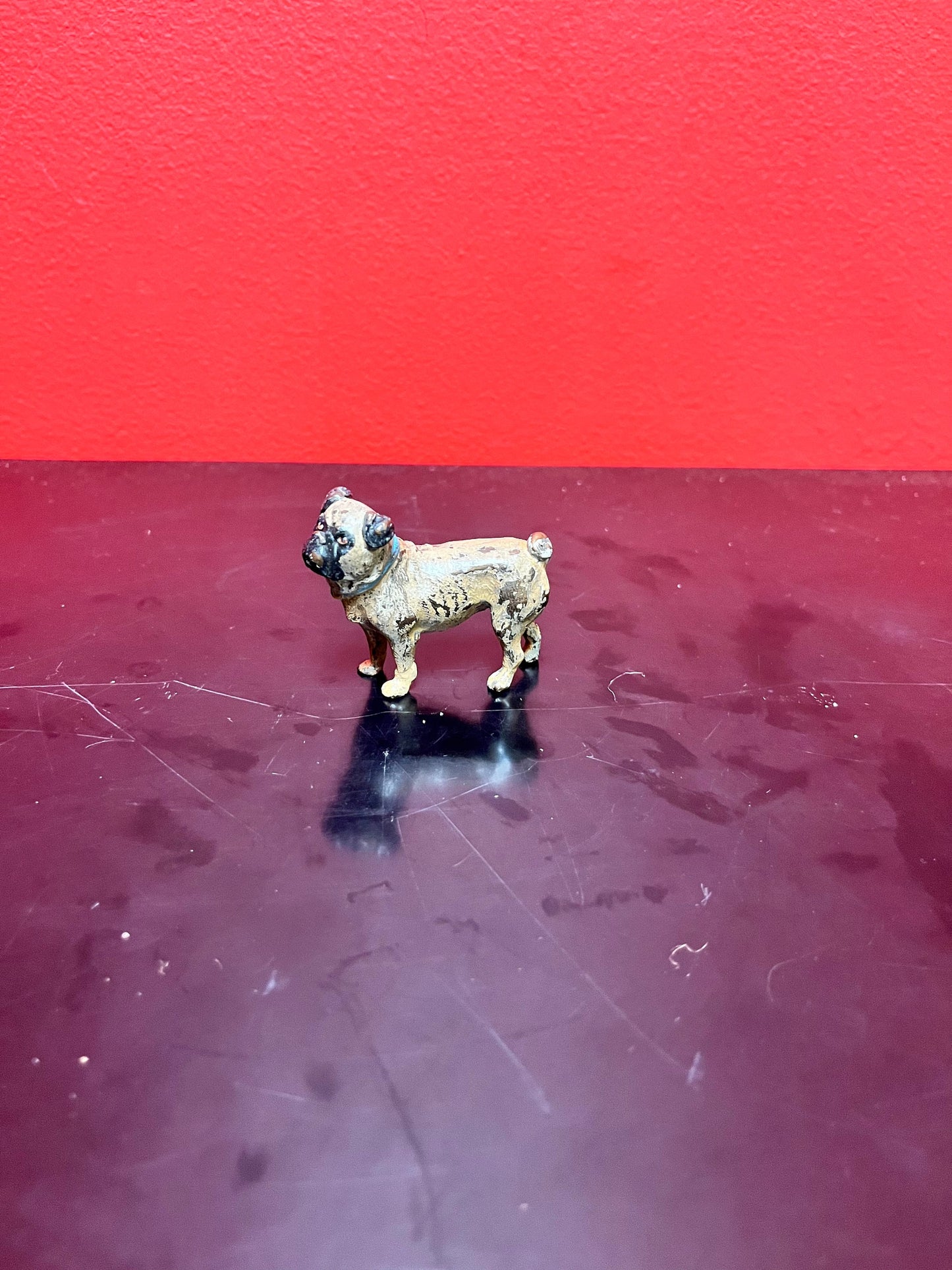 Authentic fabulous 2 inch long, Franz Bergman antique Austrian bronze of a pug dog  great patina  absolutely fabulous