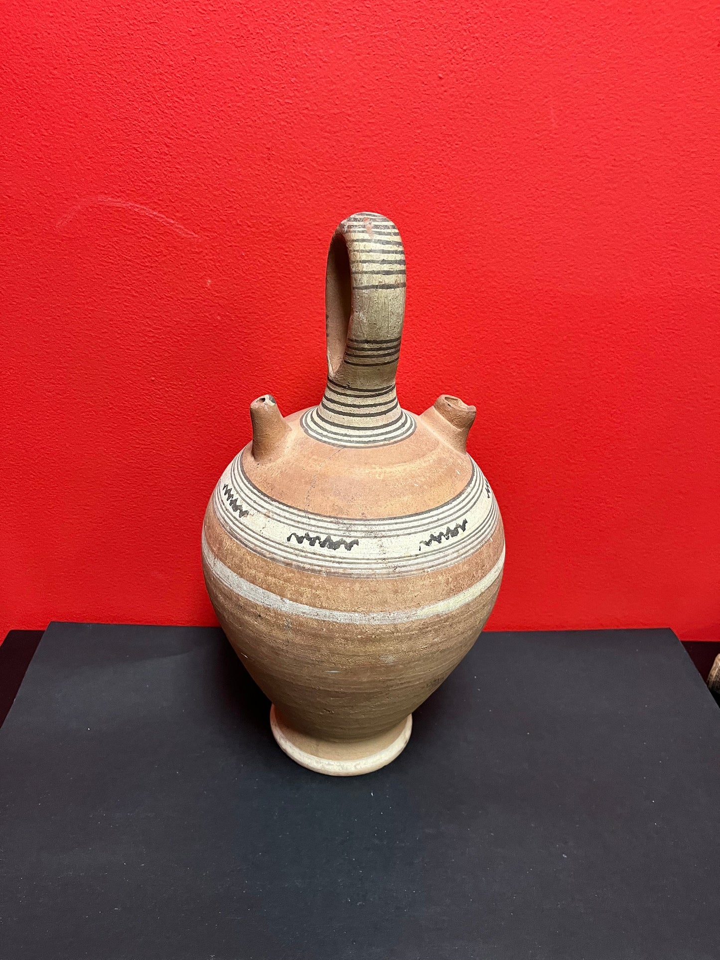 Fabulous 16 inch tall, pre-Columbian, authentic Clay vessel   couple minor chips and priced accordingly  estate piece