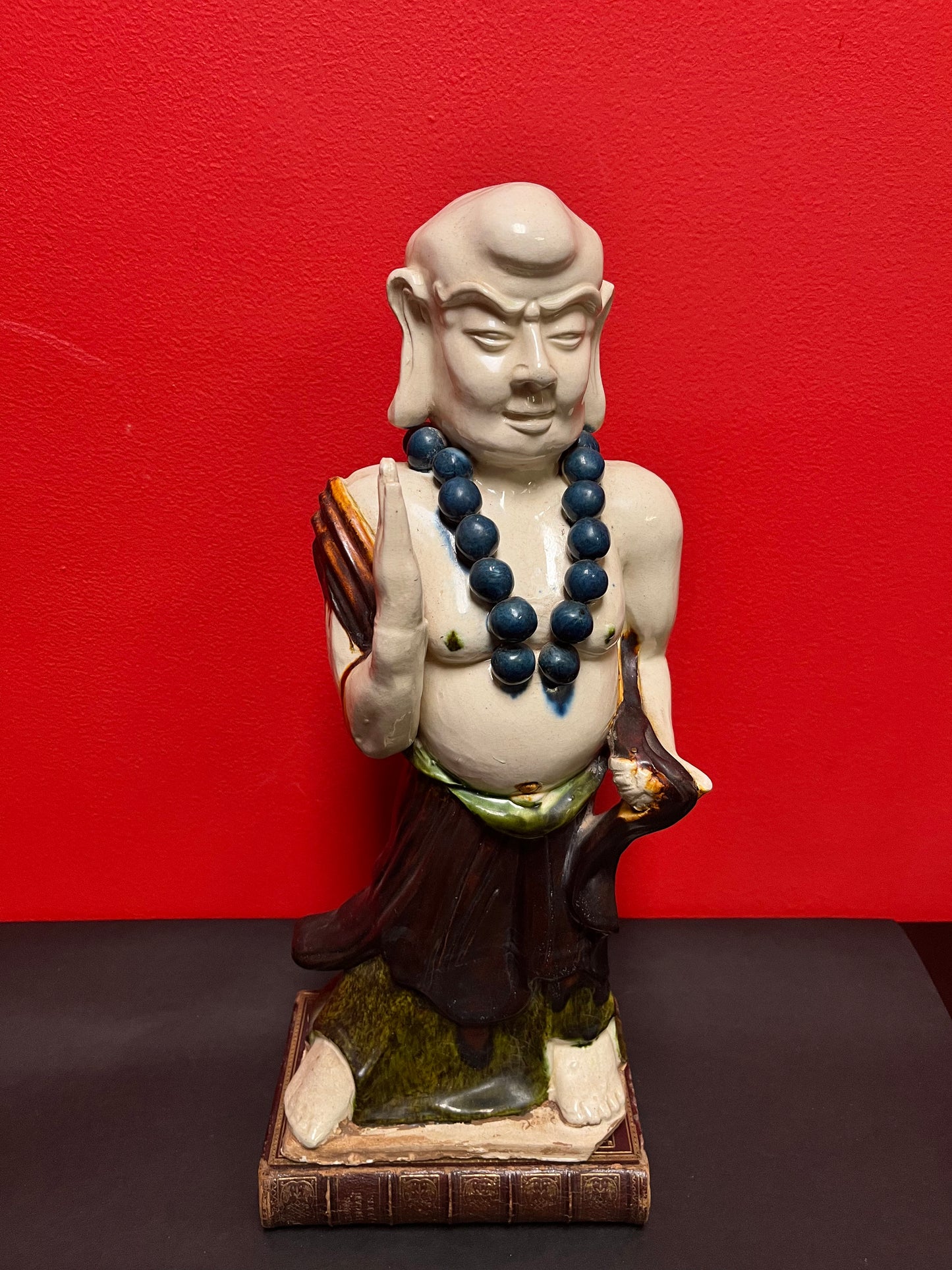 Magnificent 15 inch tall antique museum quality salt glazed Chinese statue - wonderful detail  wow