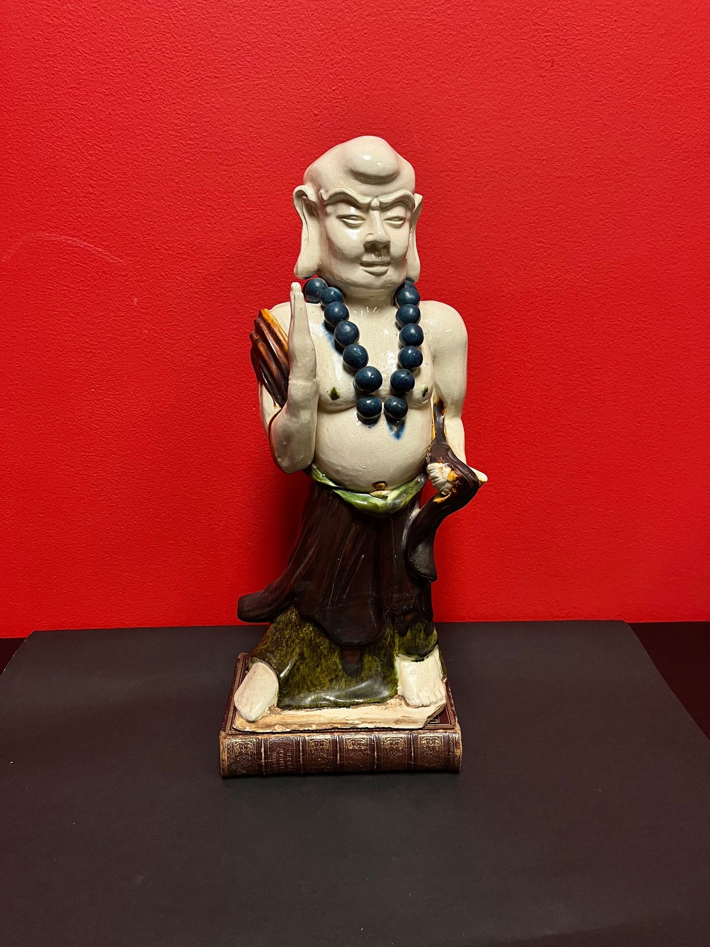 Magnificent 15 inch tall antique museum quality salt glazed Chinese statue - wonderful detail  wow