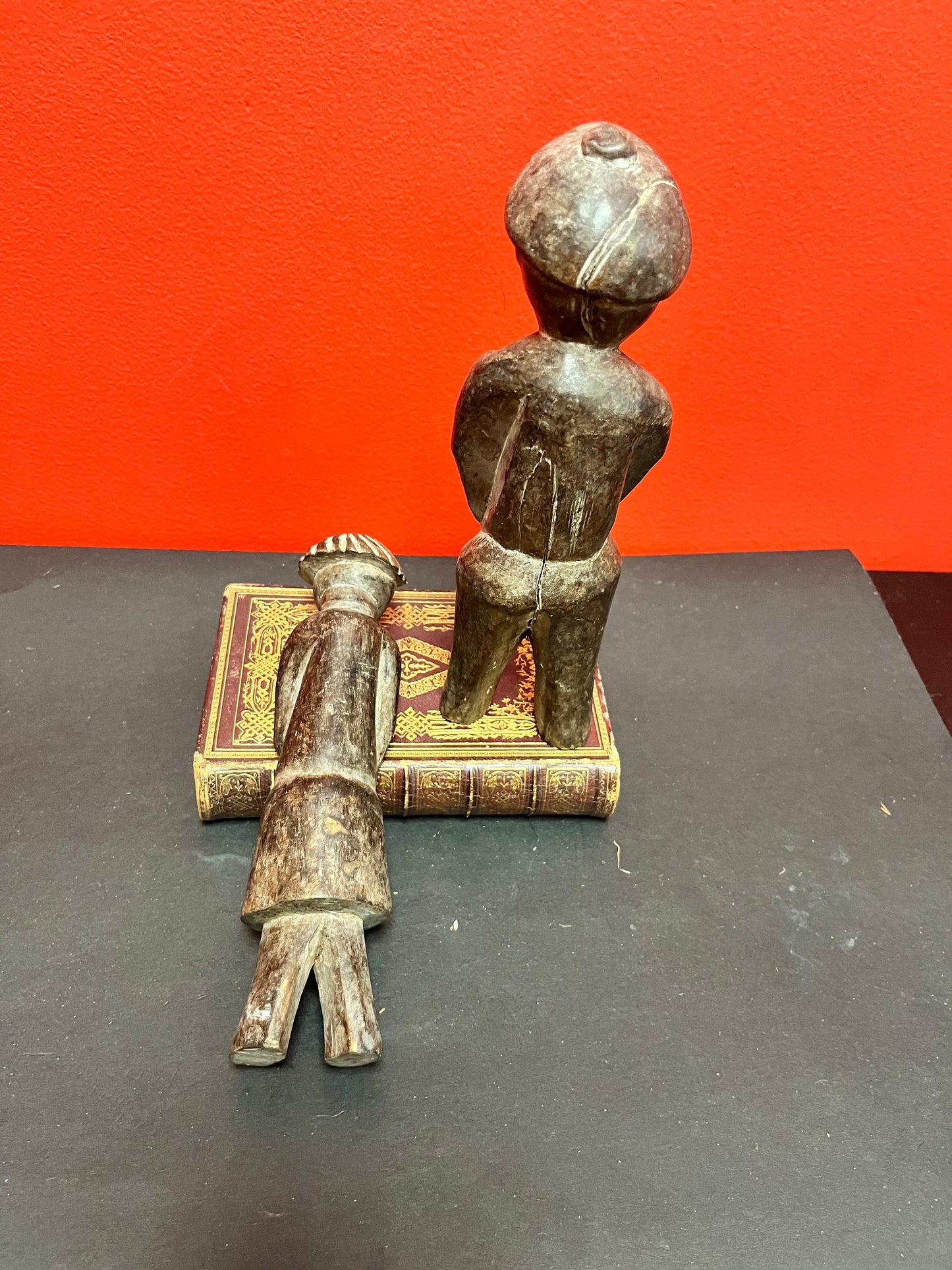 Fabulous antique Ethiopian grave marker statues   8 and 9 inches high   wonderful historical value and Great patina  wow