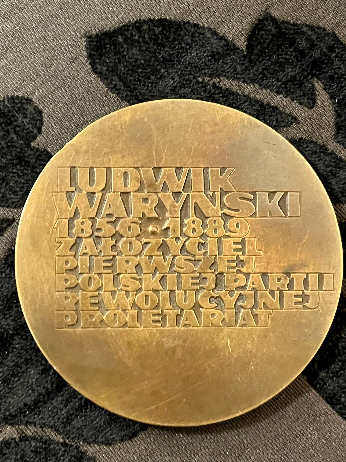 3 inch bronze polish  medallion, signed- celebrating Ludwig warynski