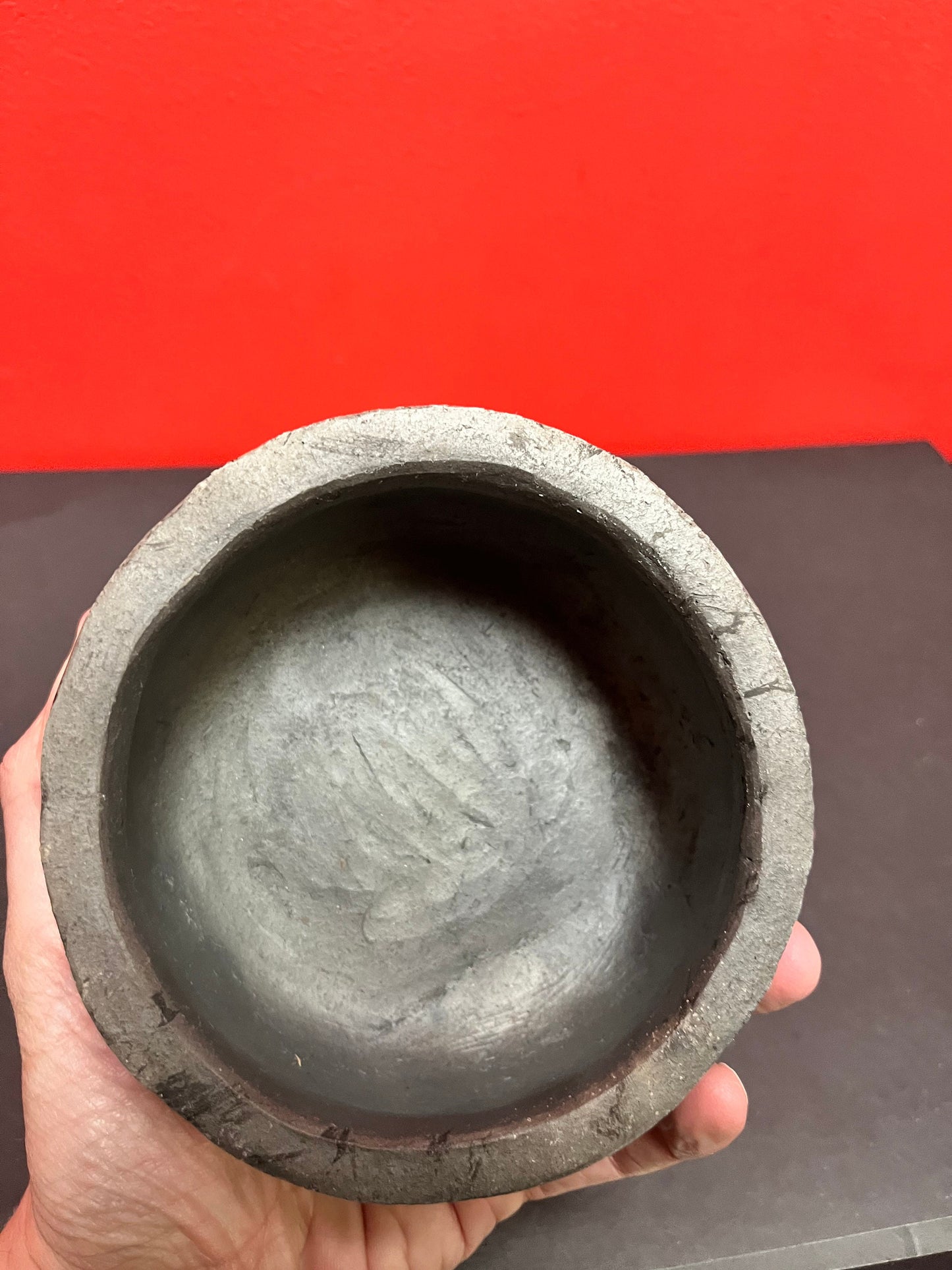 Unique 5 x 3 high early Navajo pottery bowl   wonderful glaze and texture