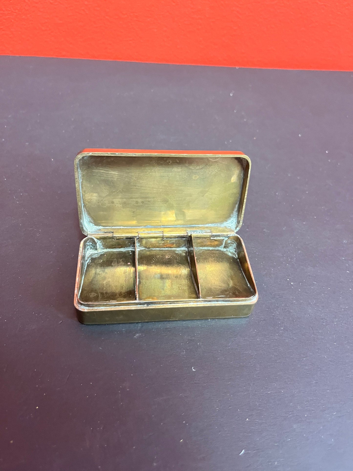 3 x 2 x 1 Chinese antique brass stamp  box old old