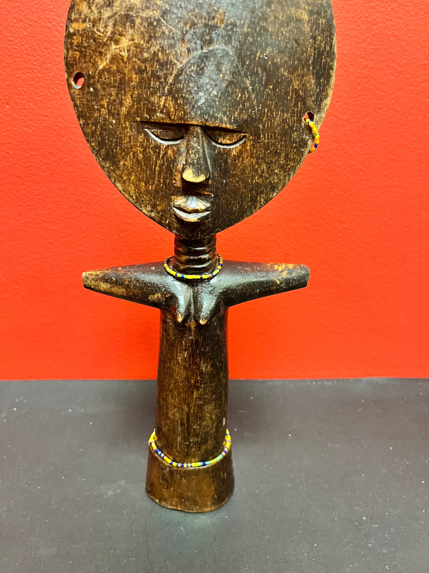 Stunning 12 inch tall African antique Ashanti figure  wonderful patina and look   wow