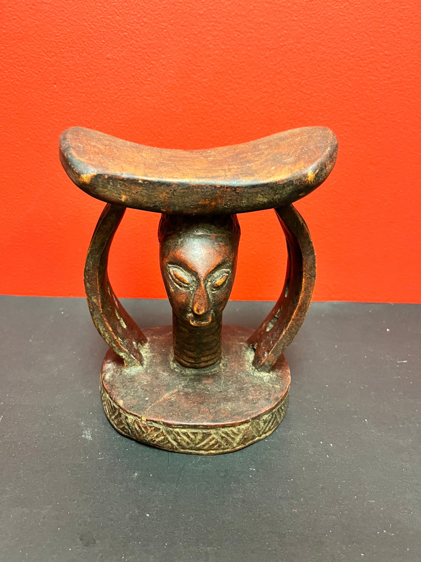 Fabulous 7 x 7 antique  ceremonial African headrest - came from a museum