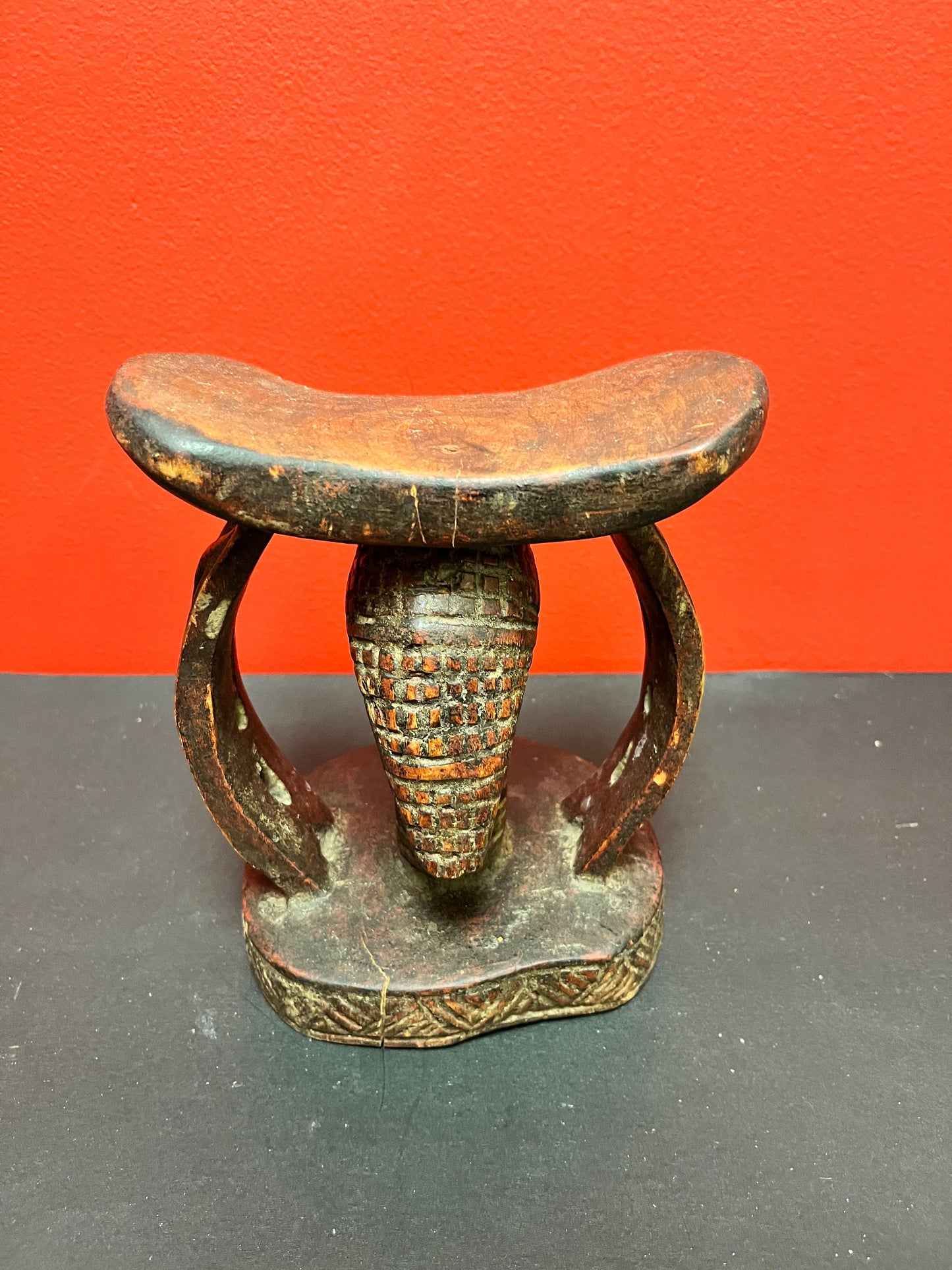 Fabulous 7 x 7 antique  ceremonial African headrest - came from a museum