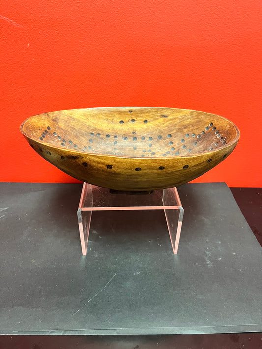 12.5 x 8 wide fantastic antique Western African bowl  simple beautiful piece