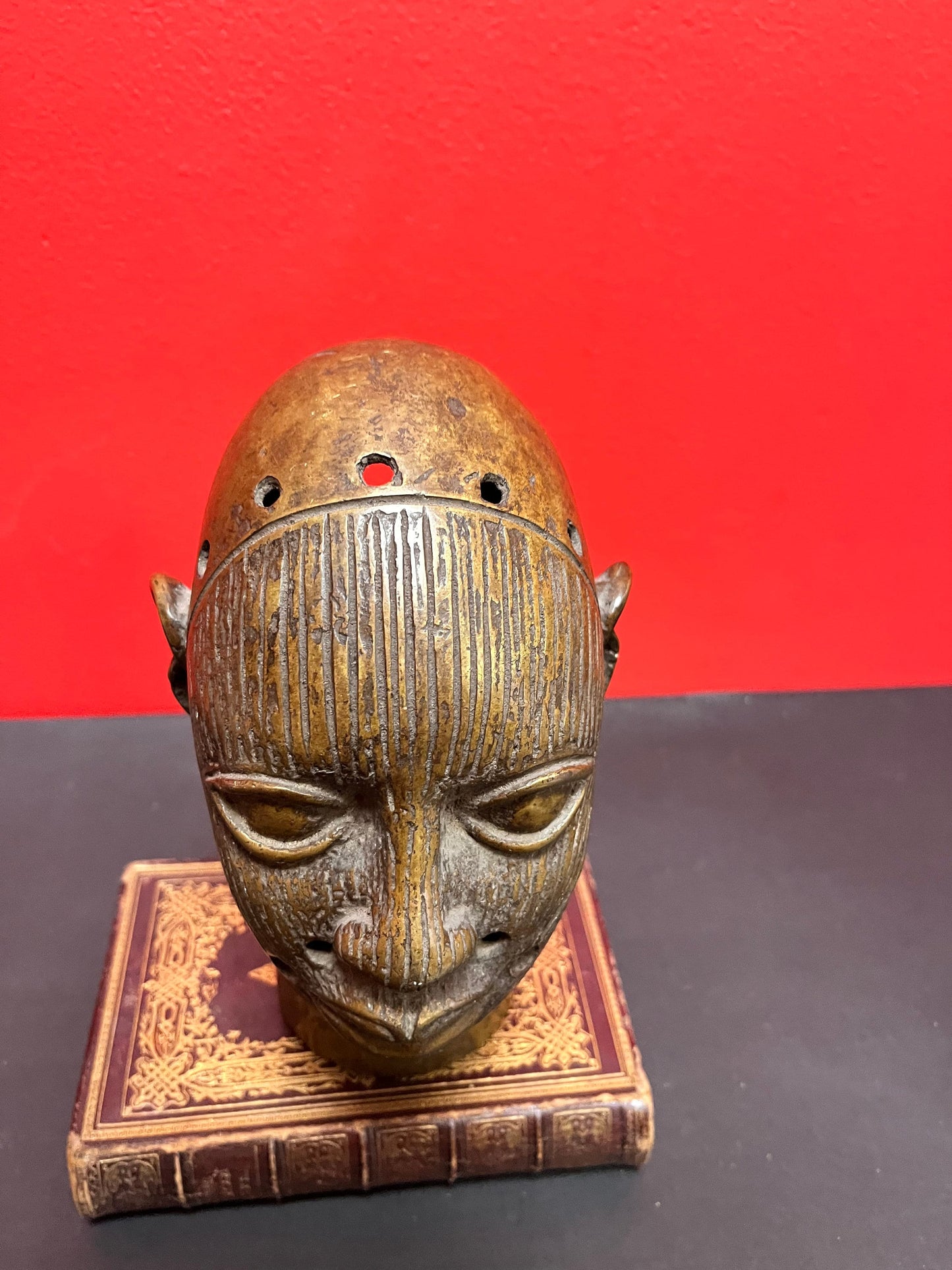 Antique authentic African 8 x 3 bronze Benin bust! Wonderful patina and quality  really rare!