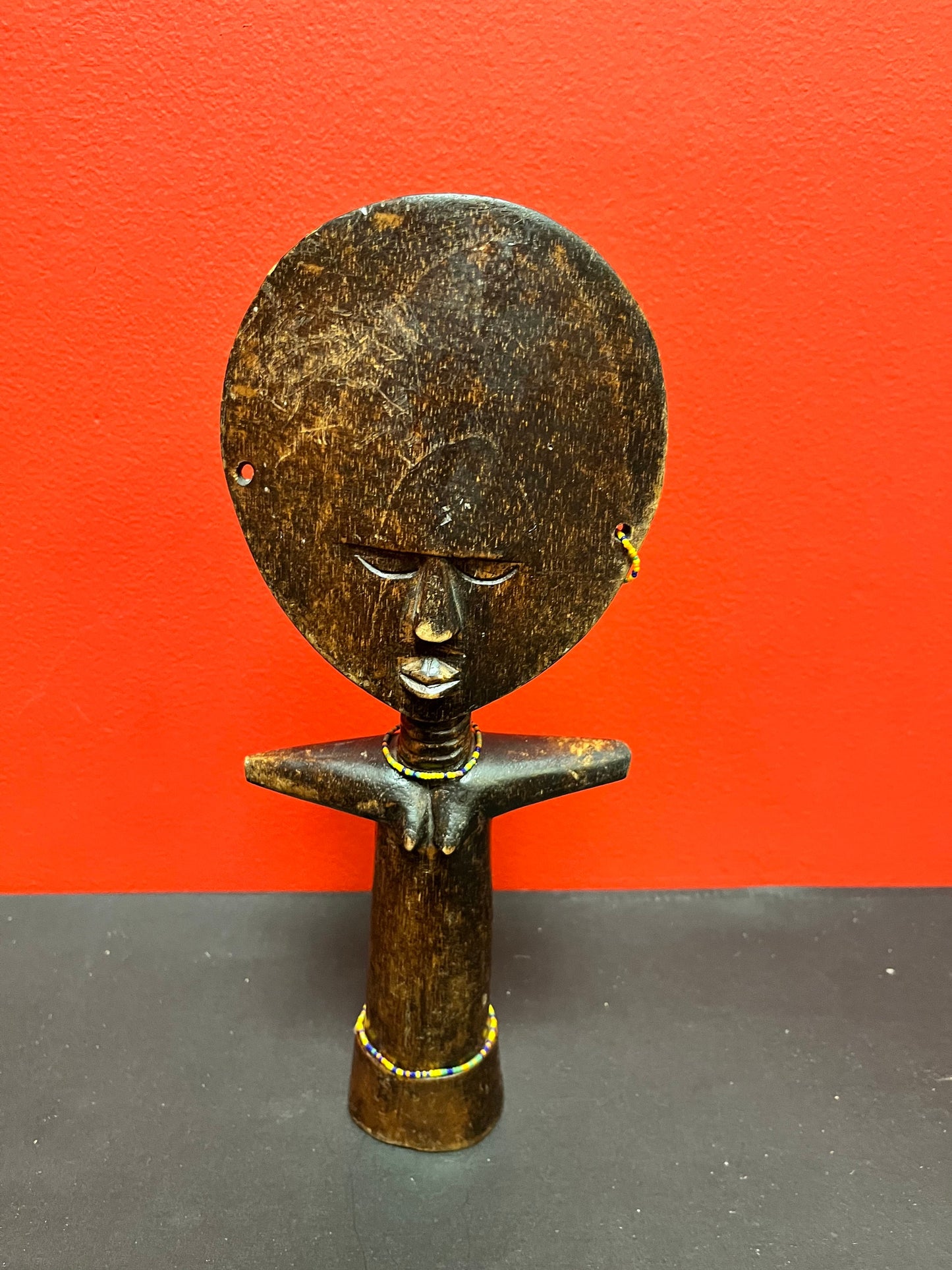 Stunning 12 inch tall African antique Ashanti figure  wonderful patina and look   wow