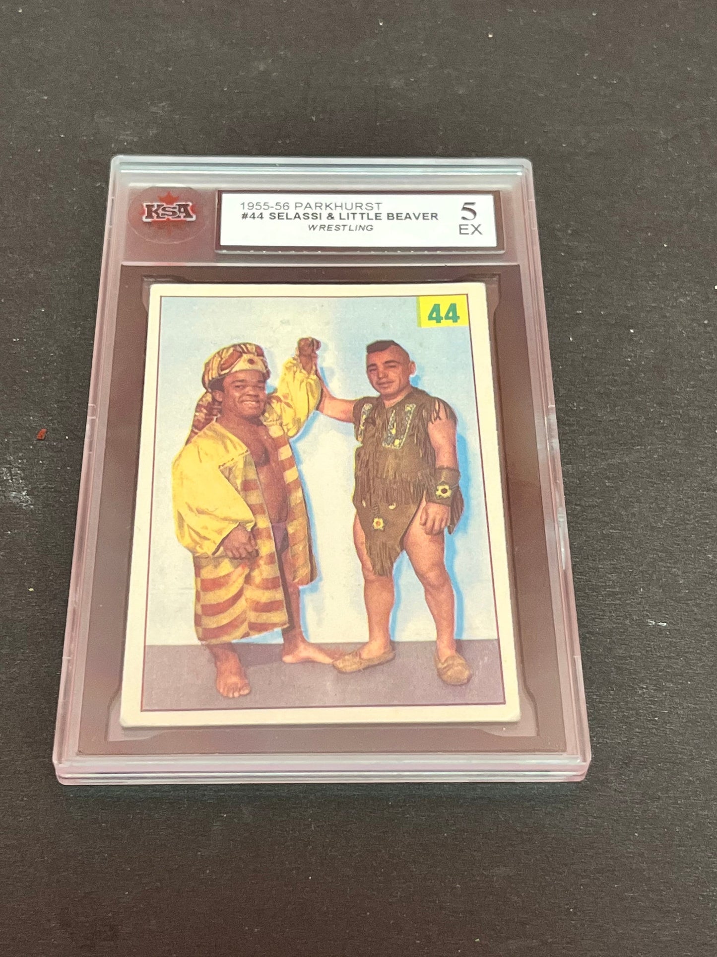 Graded super rare 1955 parkhurst midget wrestling trading card in case  wow