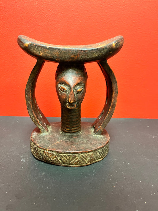 Fabulous 7 x 7 antique  ceremonial African headrest - came from a museum