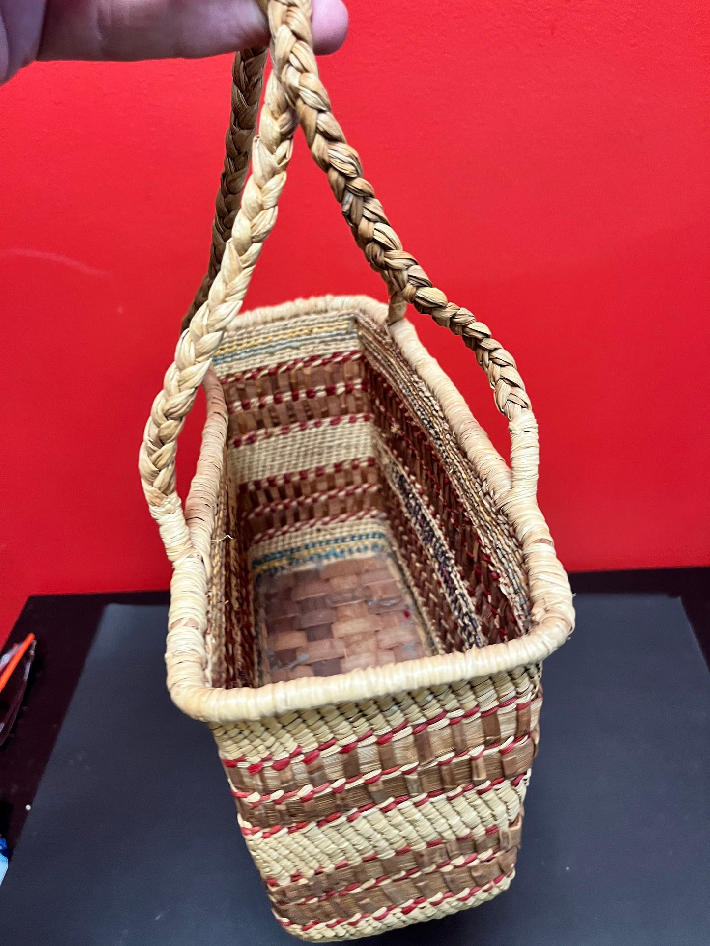 Museum quality 11 x 13 high indigenous first nations coast Salish  basket with handles  in mint condition  wow