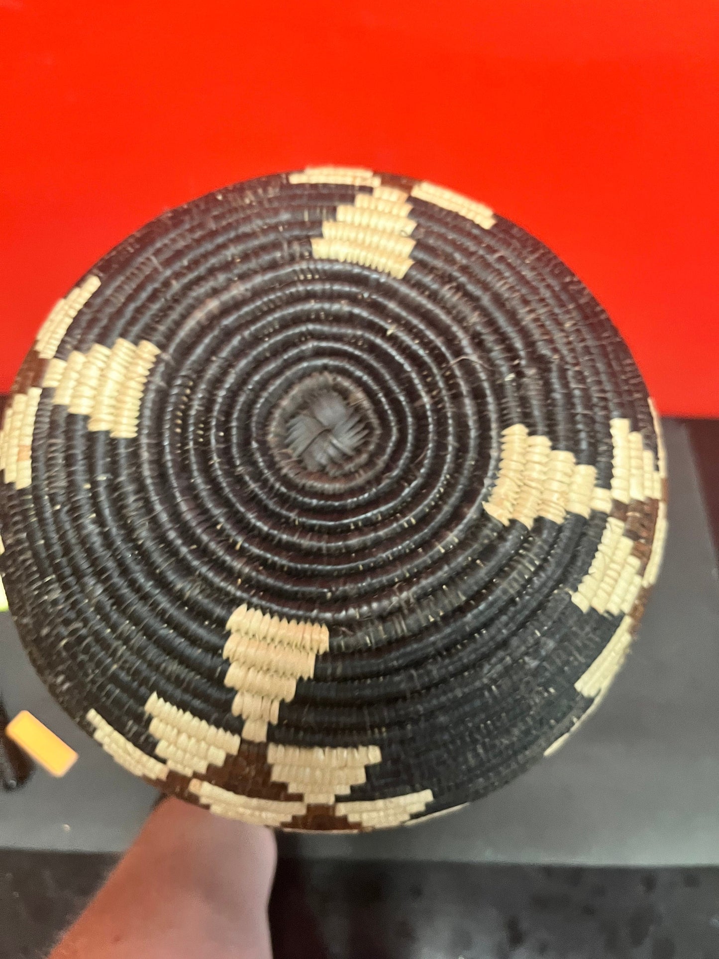 15 inch stunning museum quality traditional African Zulu weaved basket with lid  known artist