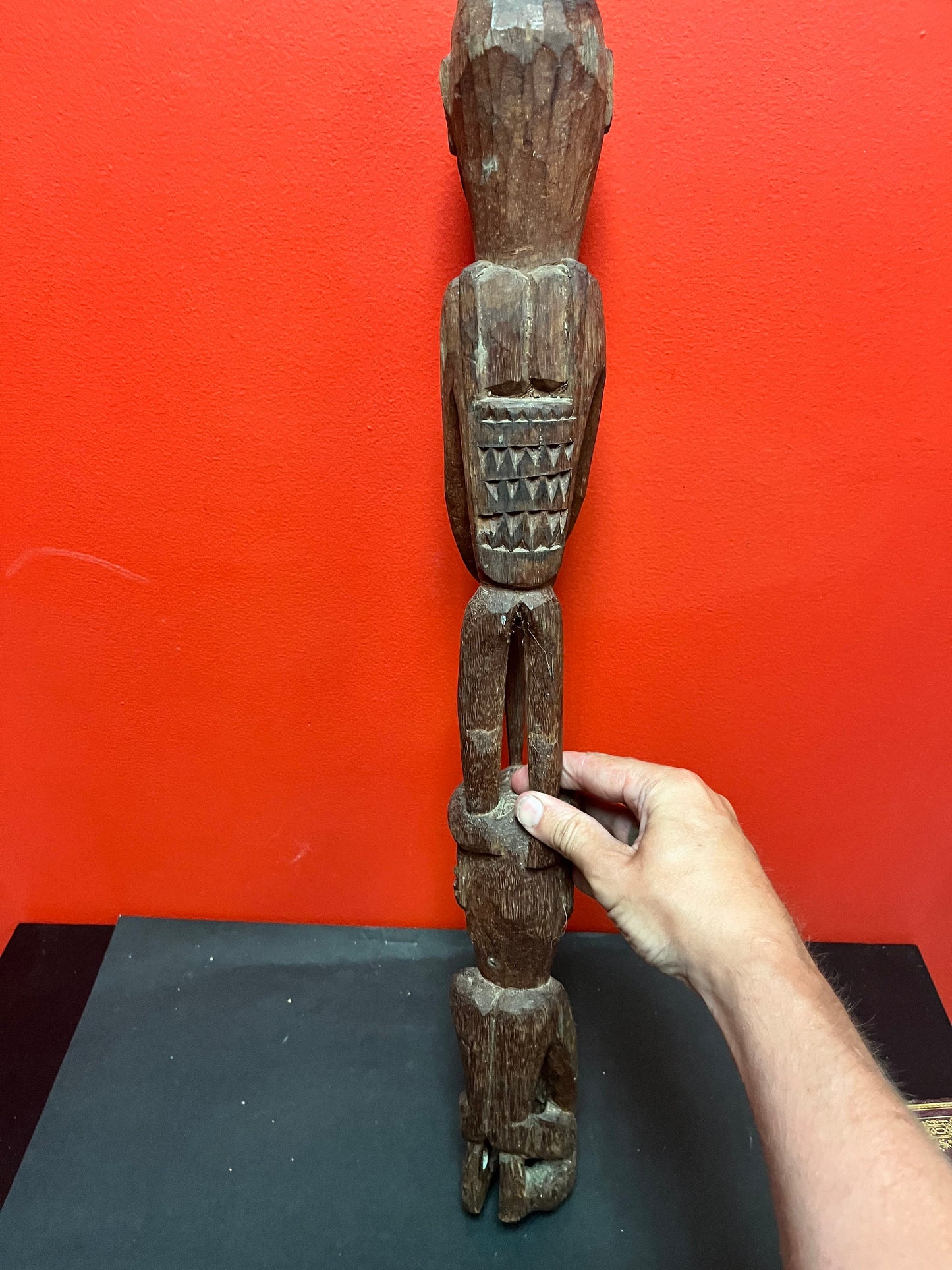 Stunning 26 inch 19 century western African statue  does not stand by itself - Primitive carved beauty