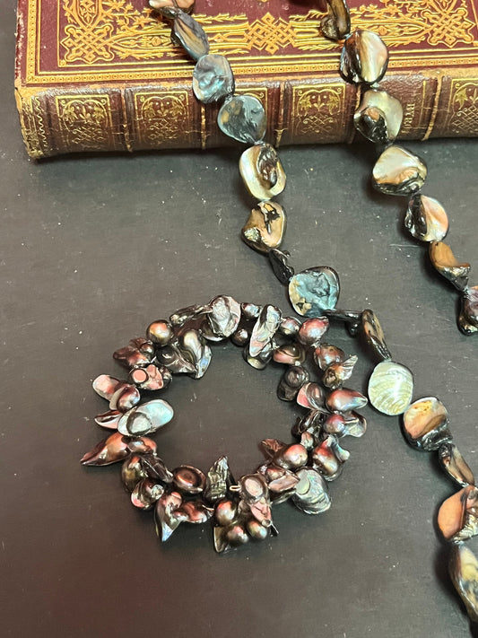 Approximately 26 inch beautiful shell necklace with matching bracelet  great gifts, and Super value