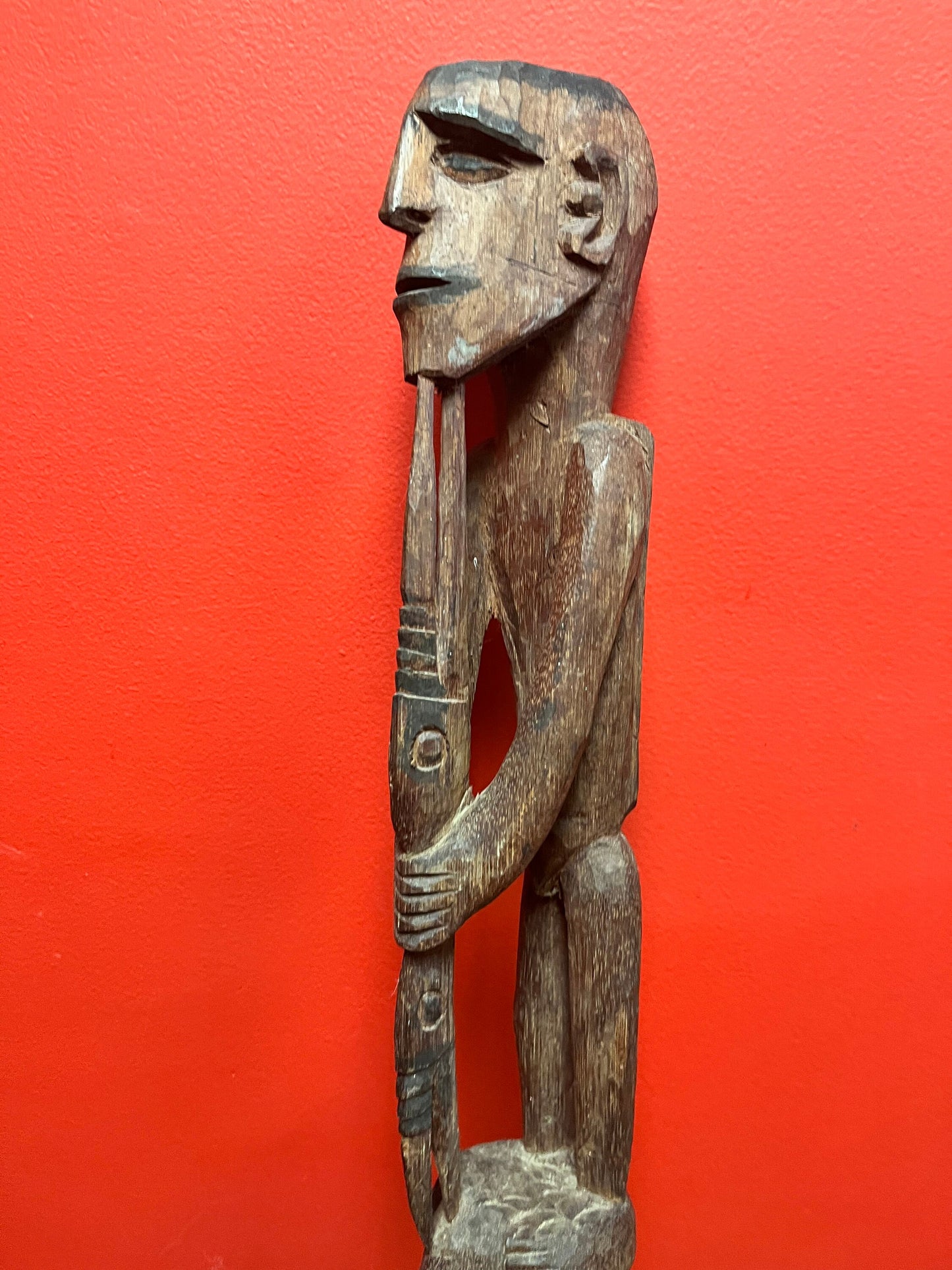 Stunning 26 inch 19 century western African statue  does not stand by itself - Primitive carved beauty