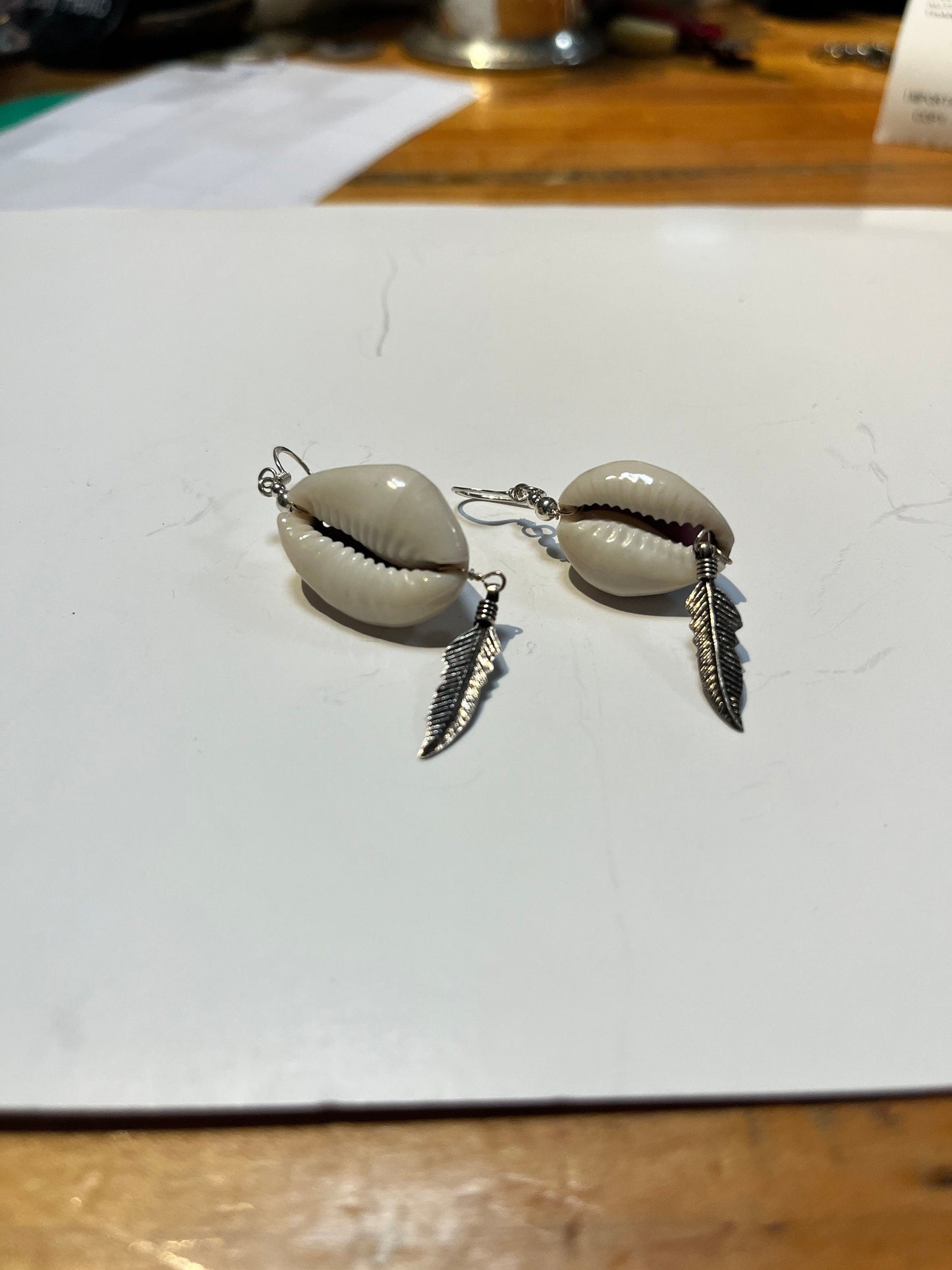 Puka shell earrings  sweet pair