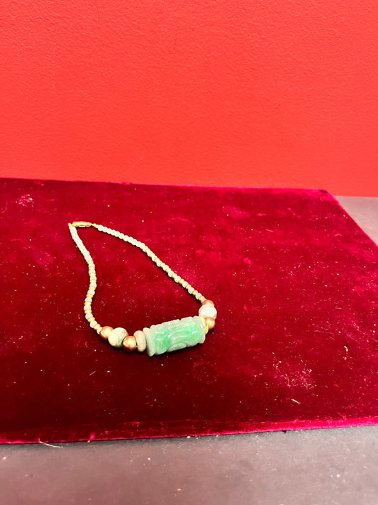 Lovely Chinese jade necklace  approximately 12 inches long  perfect for young woman or Small neckl