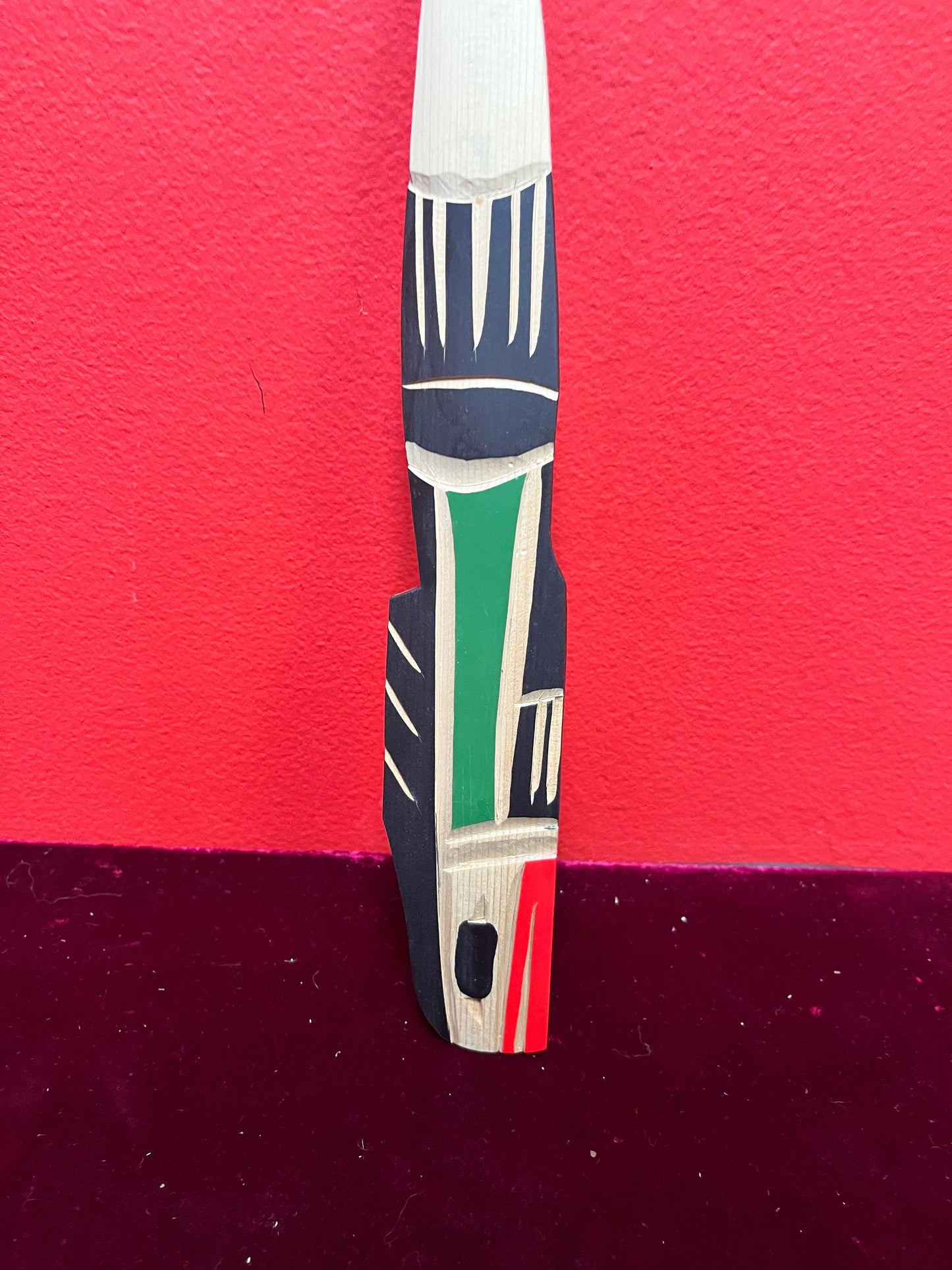 Lovely indigenous first nations pacific northwest coast cedar painted letter opener  great gift  well priced