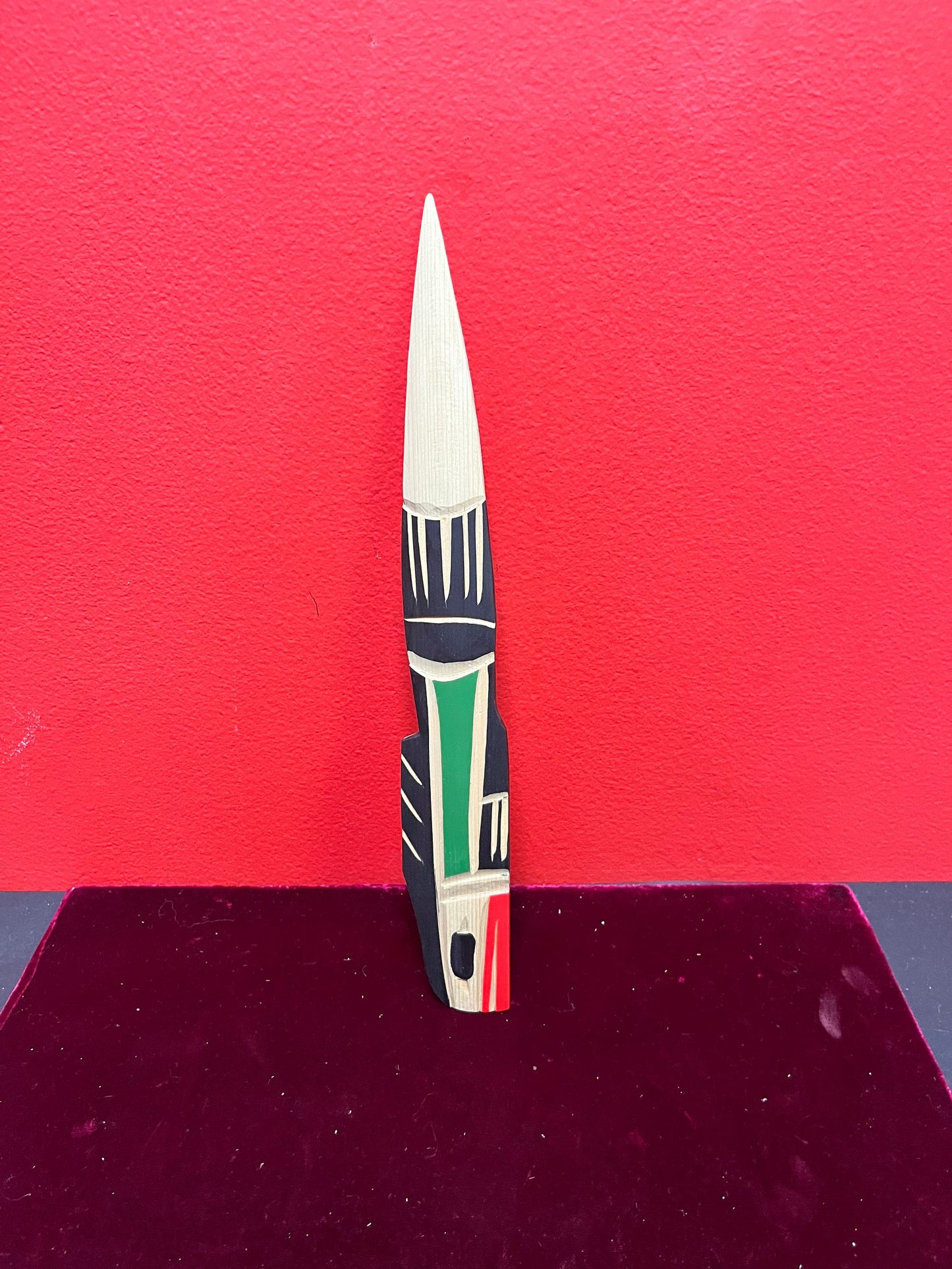 Lovely indigenous first nations pacific northwest coast cedar painted letter opener  great gift  well priced