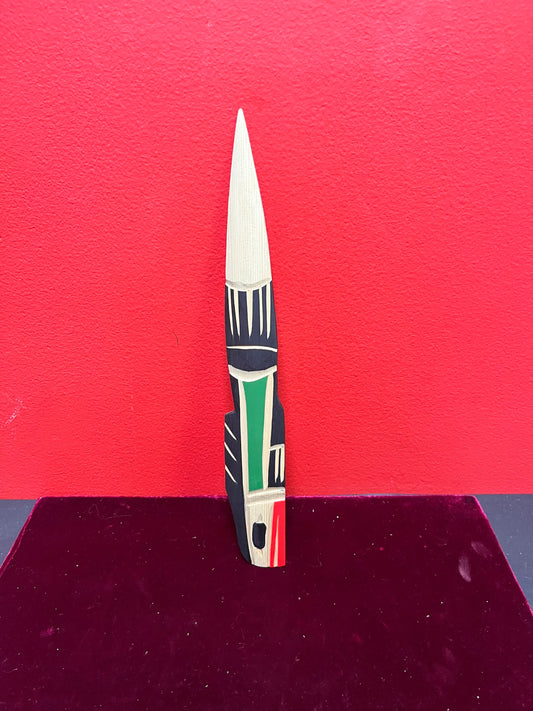 Lovely indigenous first nations pacific northwest coast cedar painted letter opener  great gift  well priced