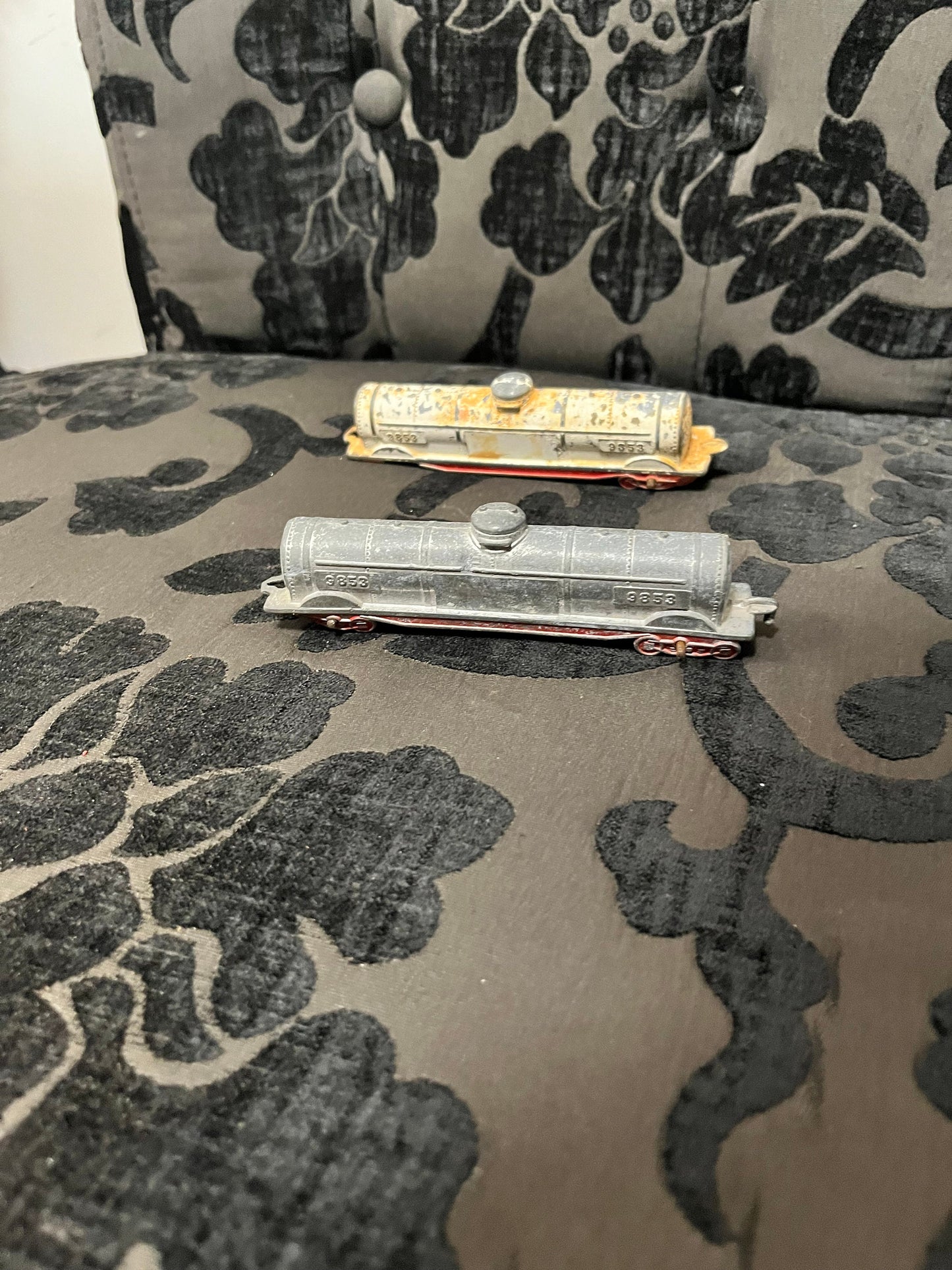 2 Very very very old 5 inch long Tin Trains  as is