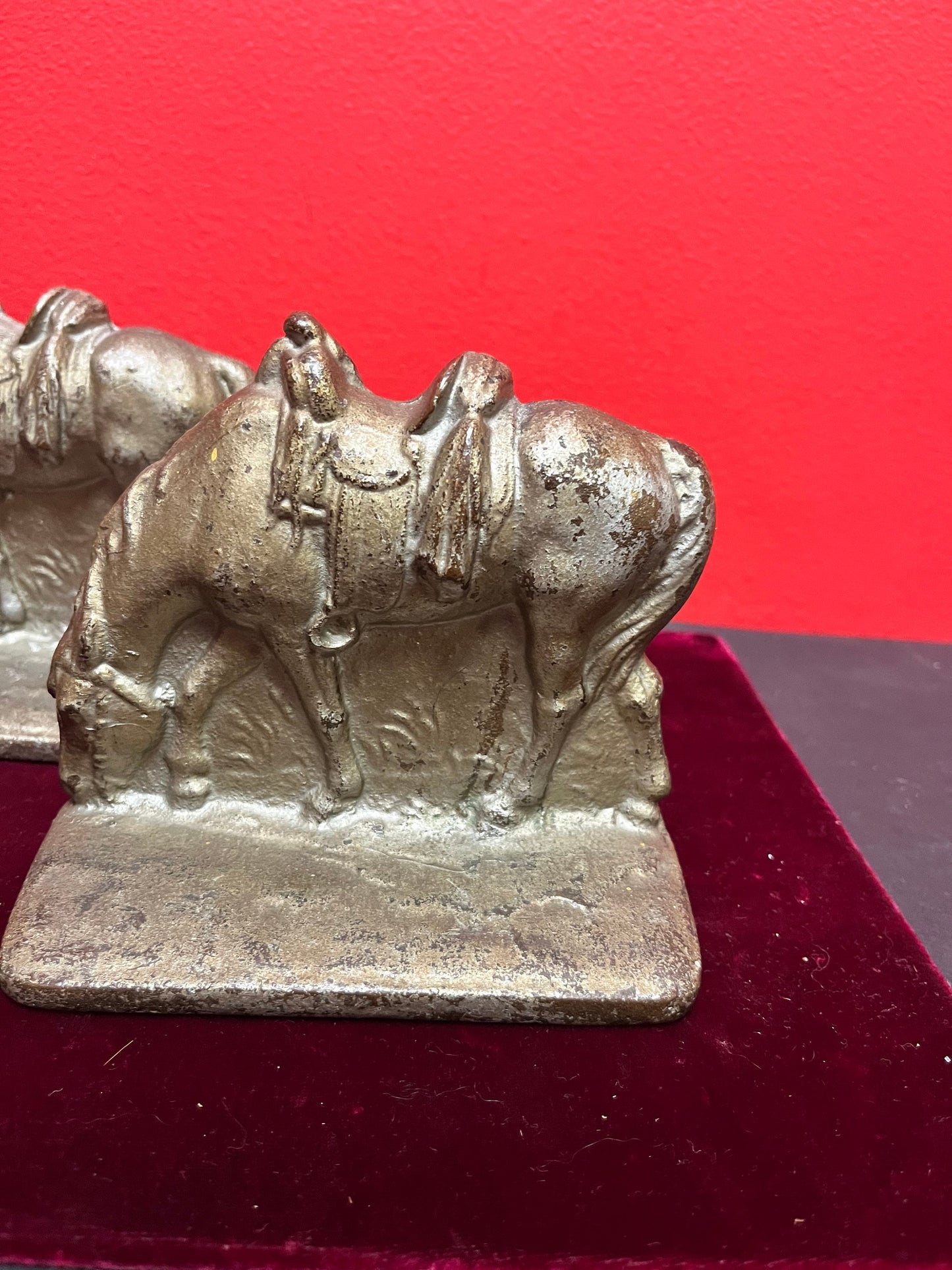 Fabulous heavy 5 x 5 brass bookends of horses   super quality  great for the horse lover  gift  wow