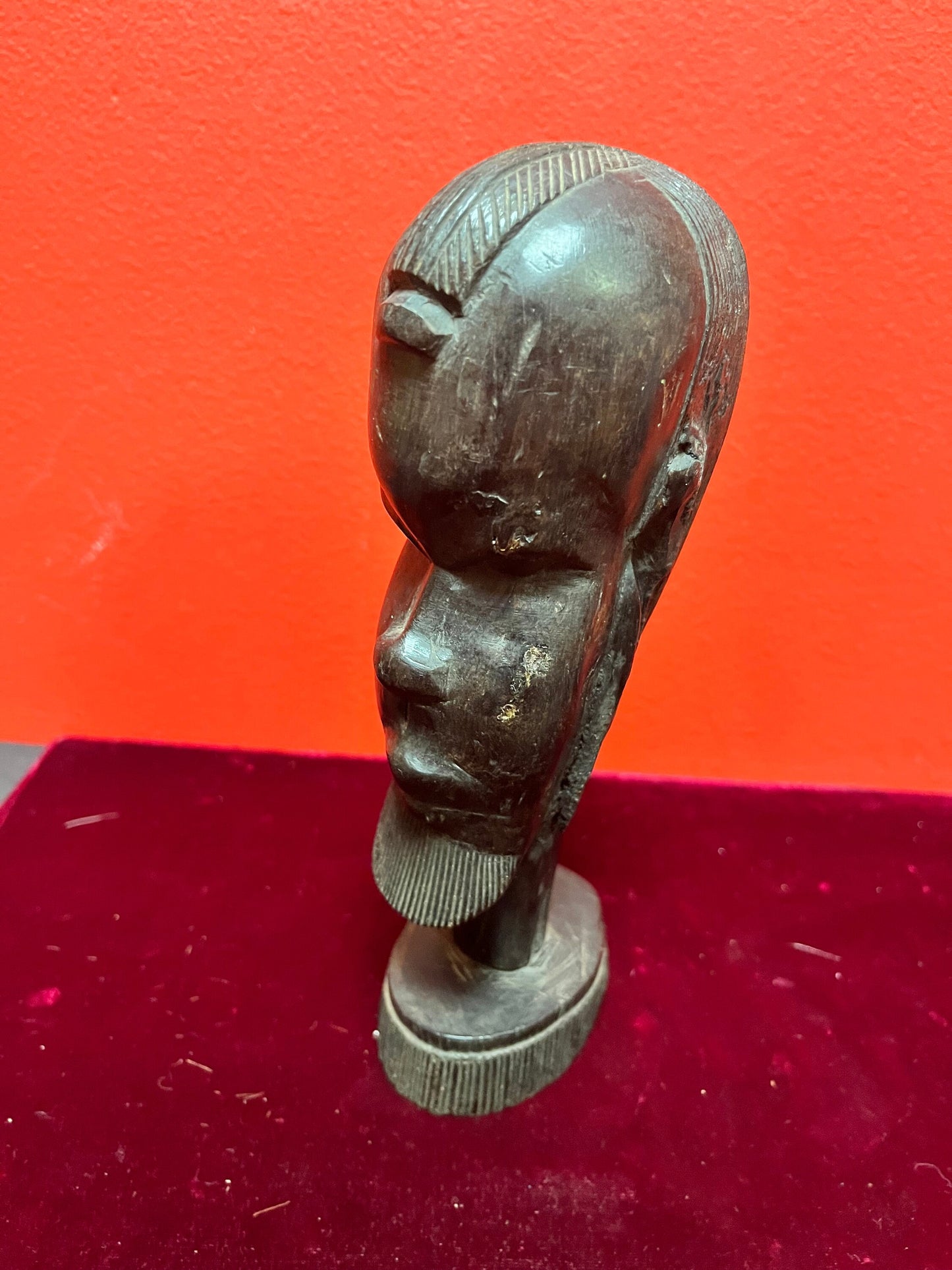 Lovely African Nigerian Ebony  wooden 8 inch bust  beautiful quality and craftsmanship