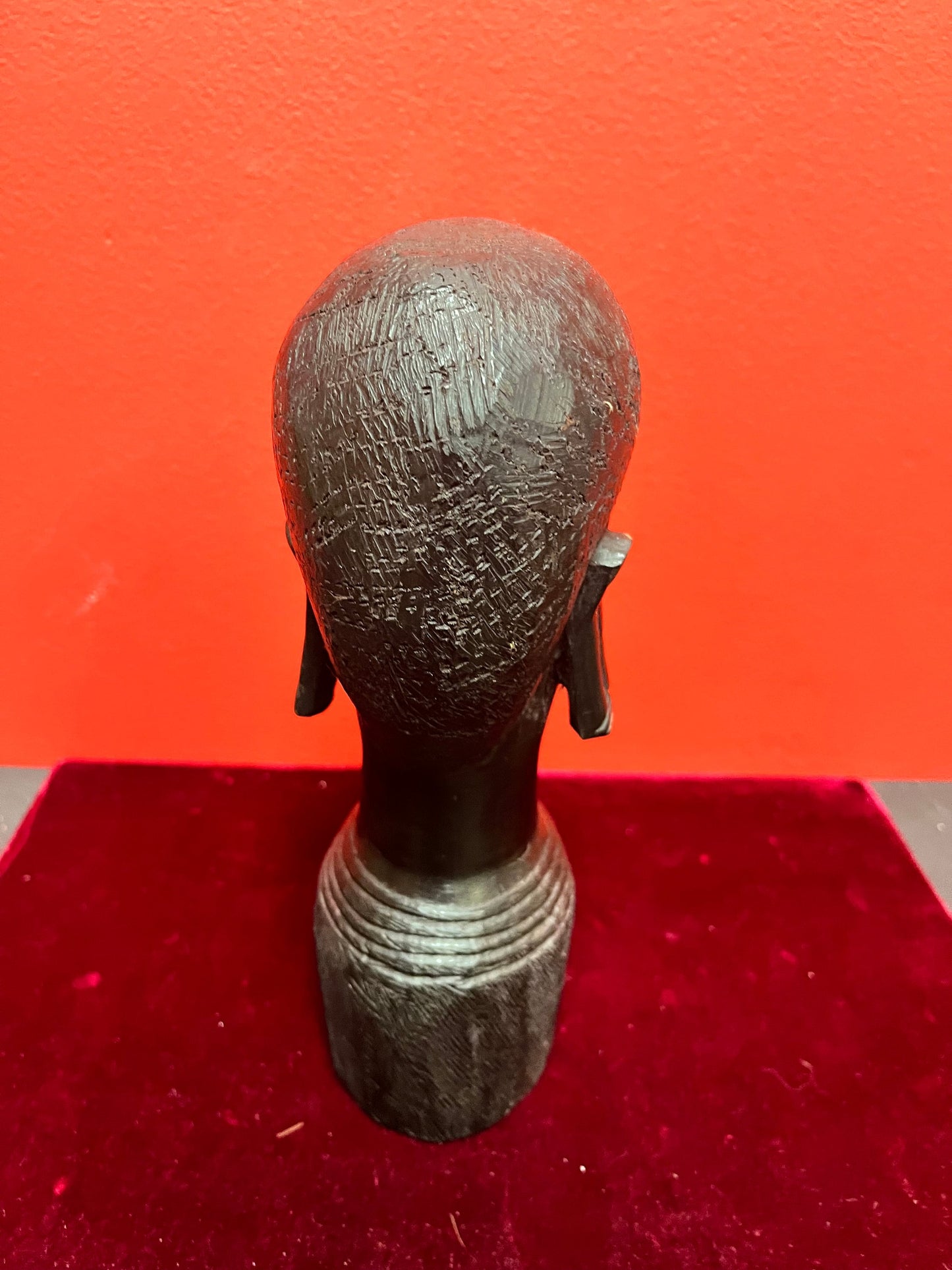 Lovely African Nigerian Ebony wood 9 inch bust of a female  exquisite