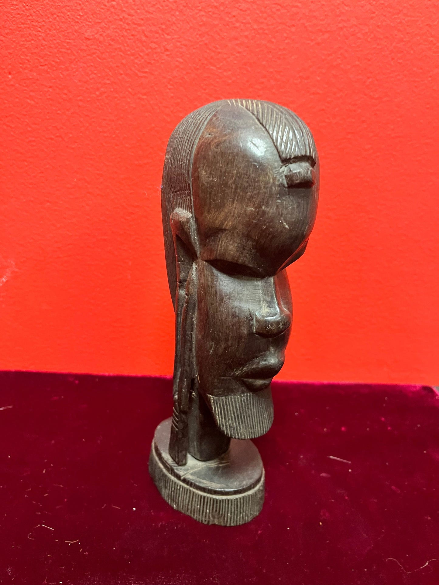 Lovely African Nigerian Ebony  wooden 8 inch bust  beautiful quality and craftsmanship