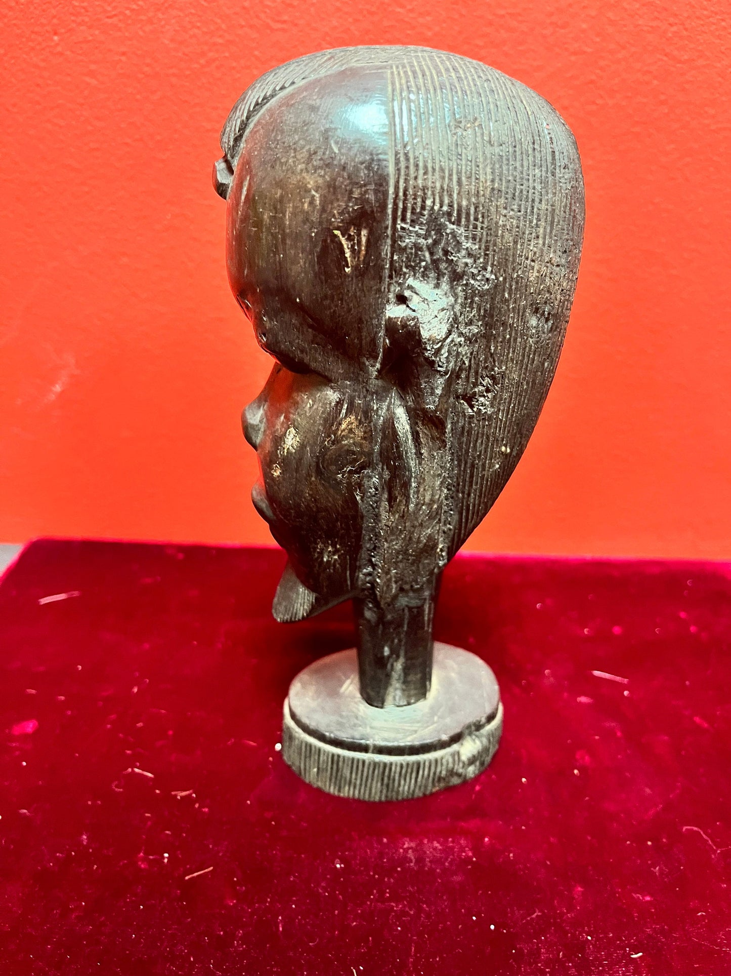 Lovely African Nigerian Ebony  wooden 8 inch bust  beautiful quality and craftsmanship