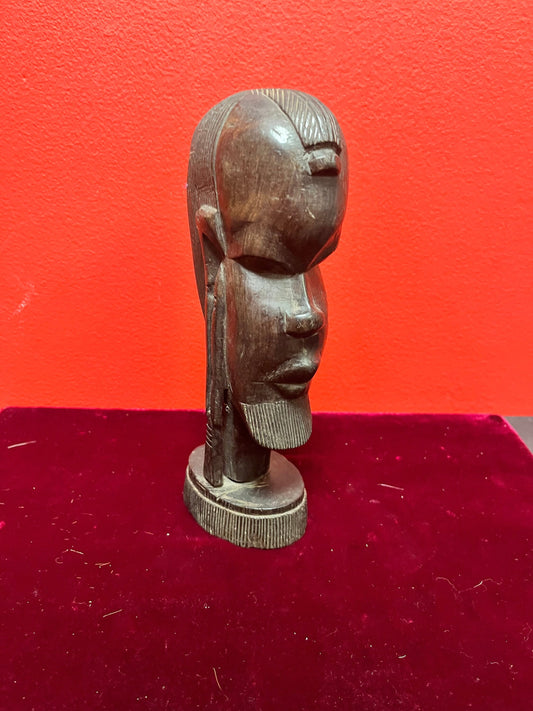 Lovely African Nigerian Ebony  wooden 8 inch bust  beautiful quality and craftsmanship