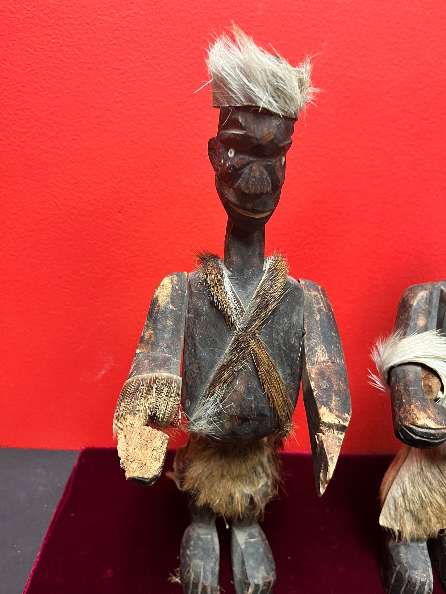 Very early  antique African wooden warrior statues  minor damage  Tribal beauties Both 12 inches tall