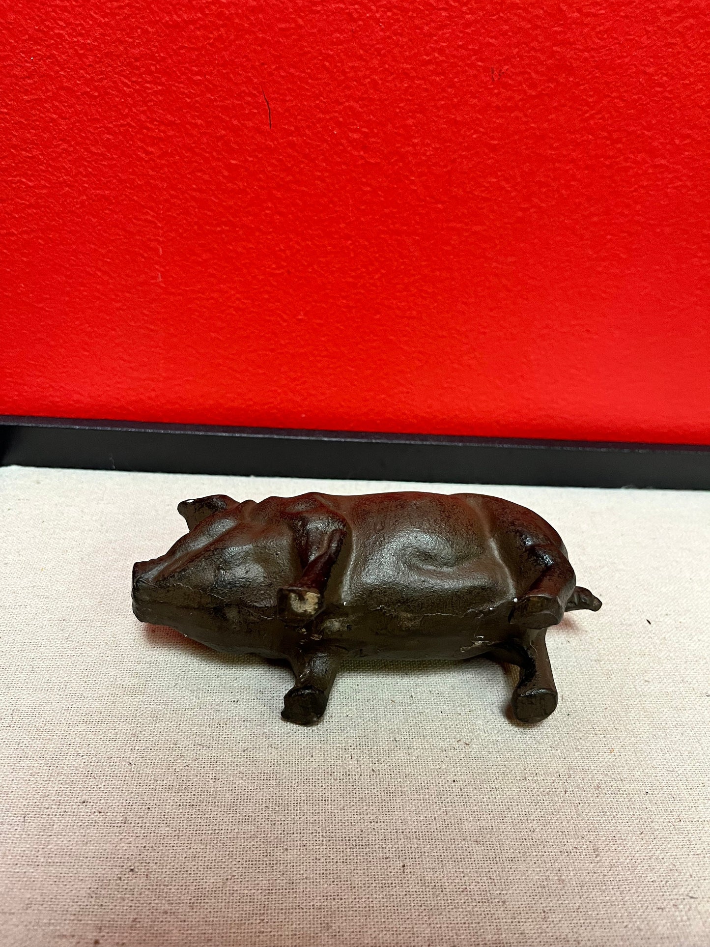 Lovely 6 inch long cast iron pig